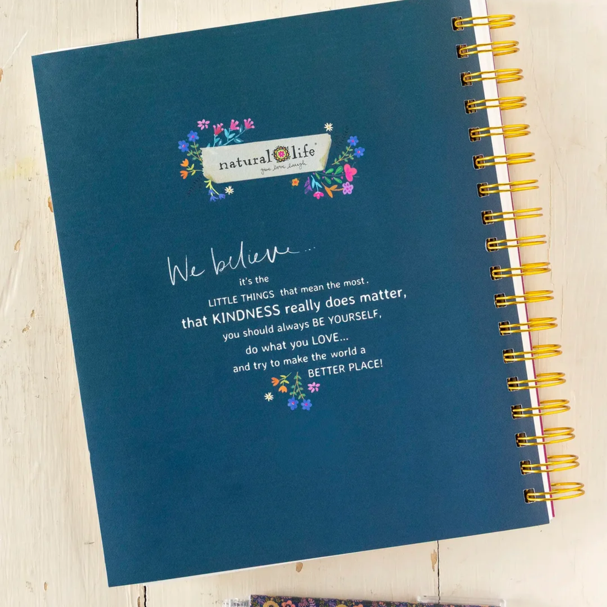 2026-27 17 Month Planner - Teal Folk Flower