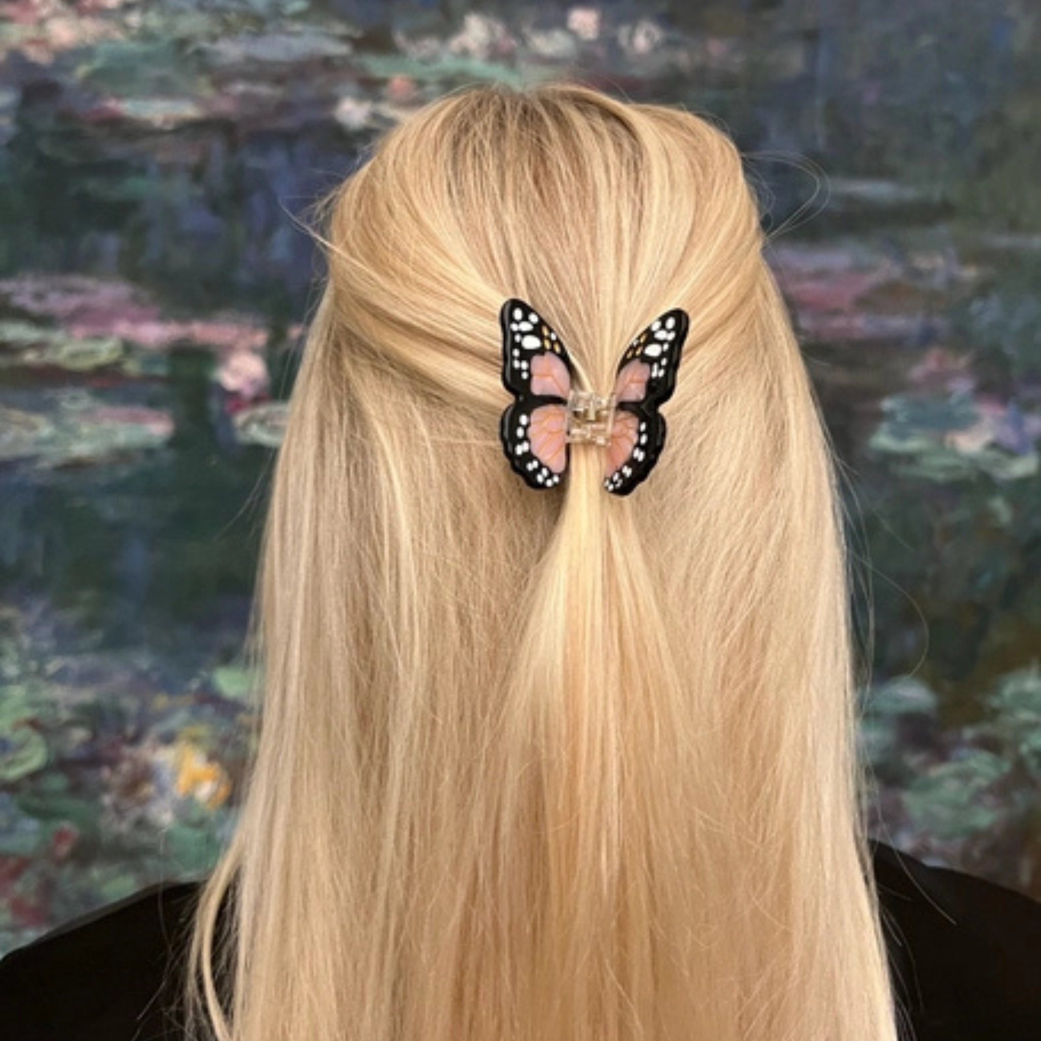 Hand-Painted Mini Monarch Claw Hair Clip | Eco-Friendly