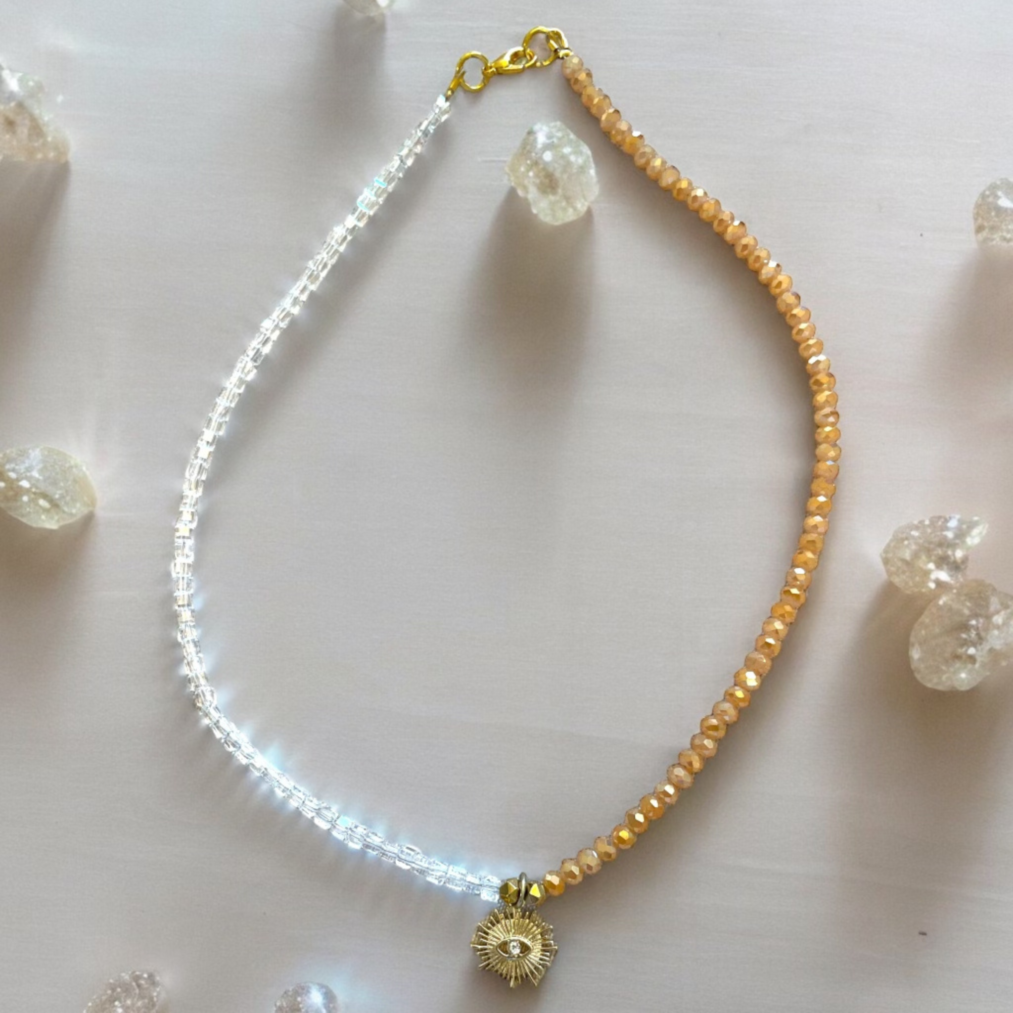 Crystal Beaded Necklace with Pendant