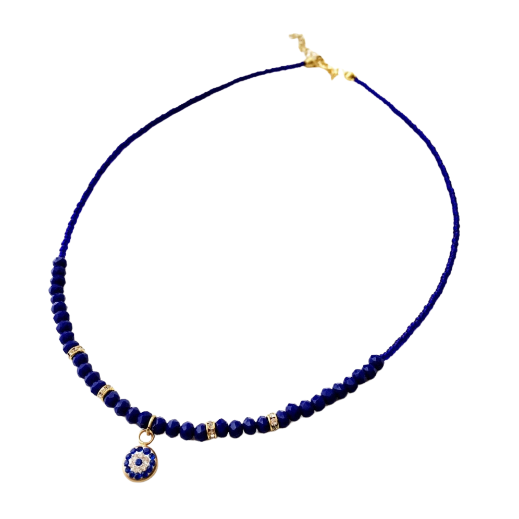 Evil Eye Beaded Charm Necklace