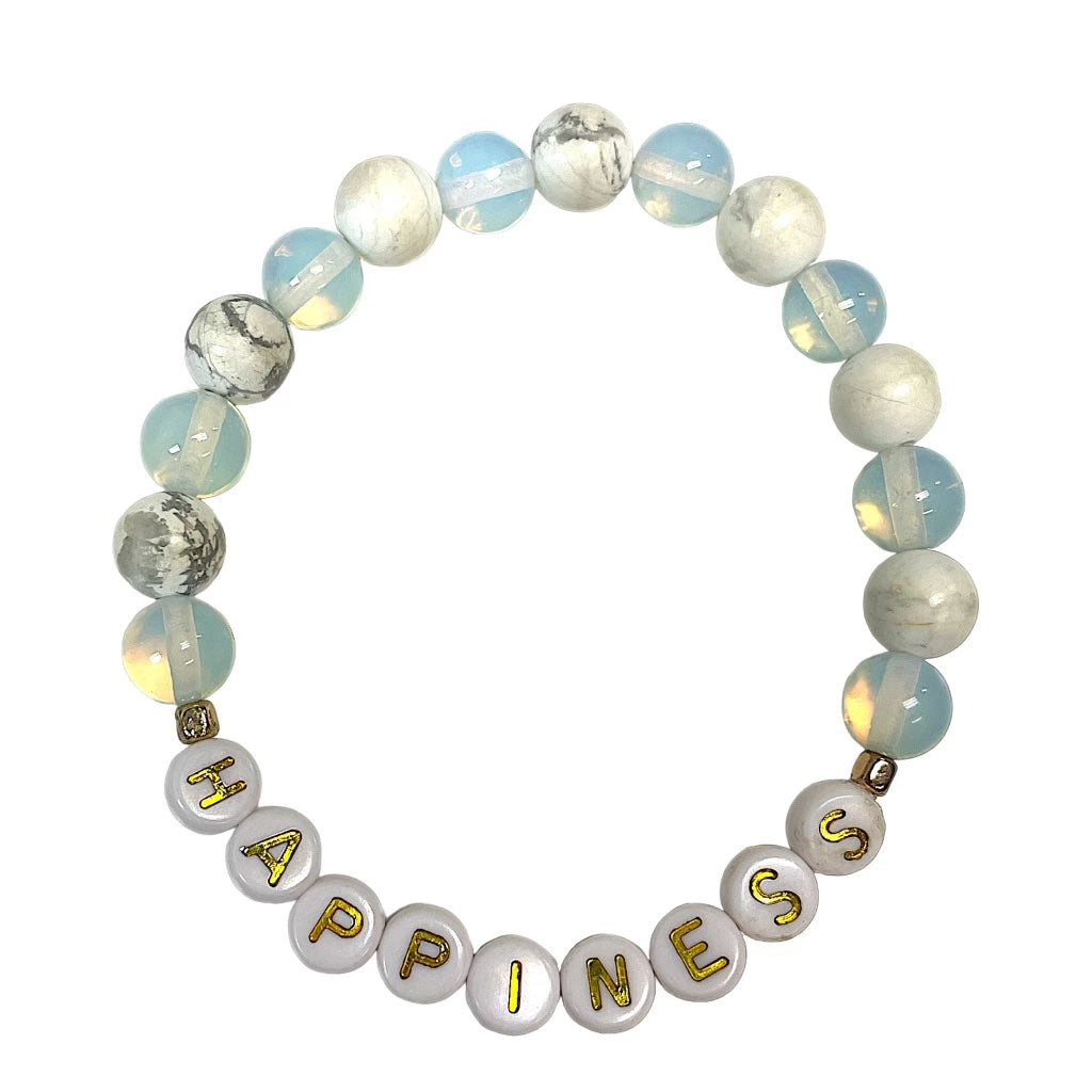 Positive Affirmations Gemstone Word Bracelets