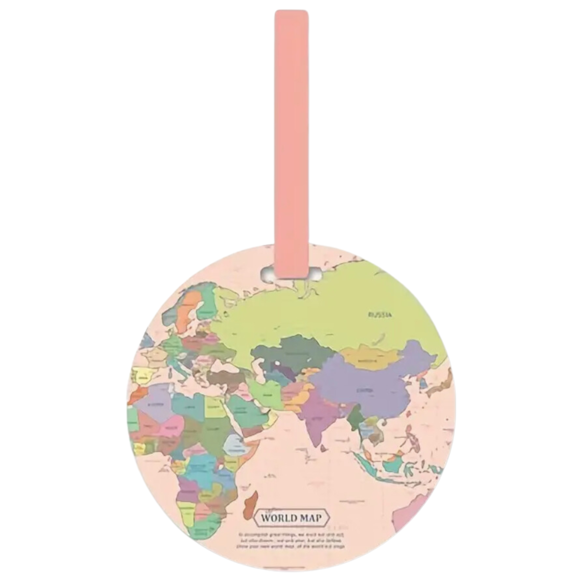 World Map Bag Tag