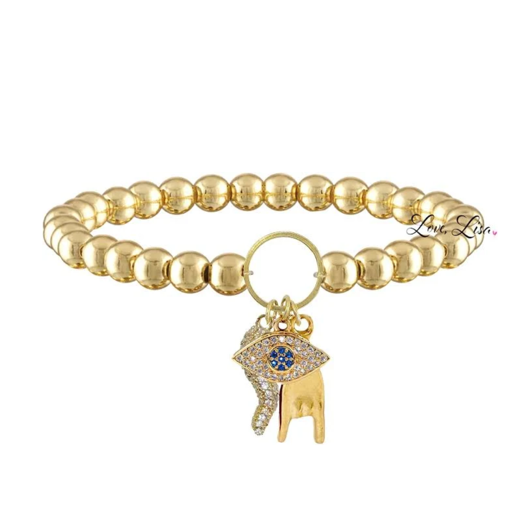 Mariano Italian horn Evil Eye Protection charm bracelet