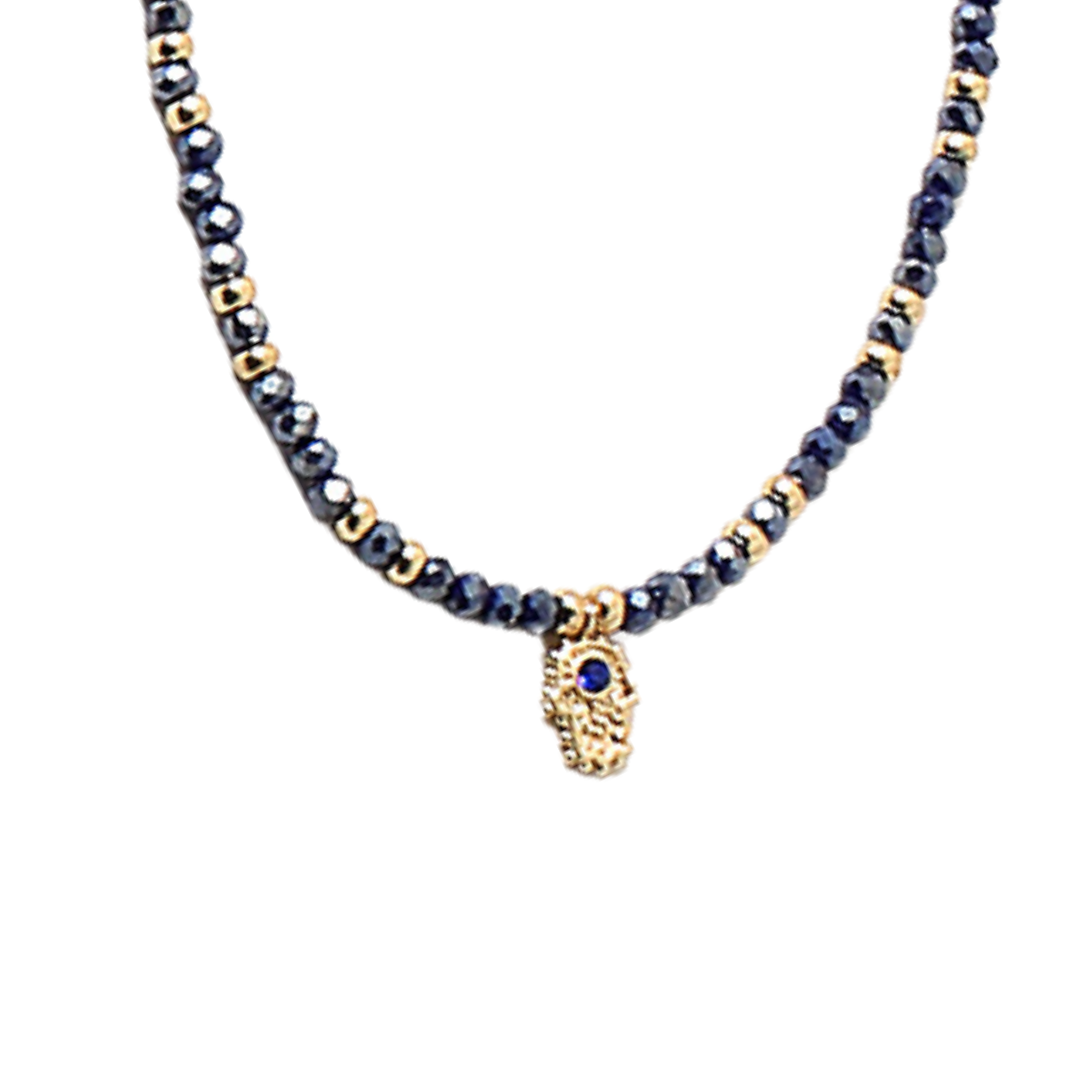 Delicate Beaded Hamsa Necklace