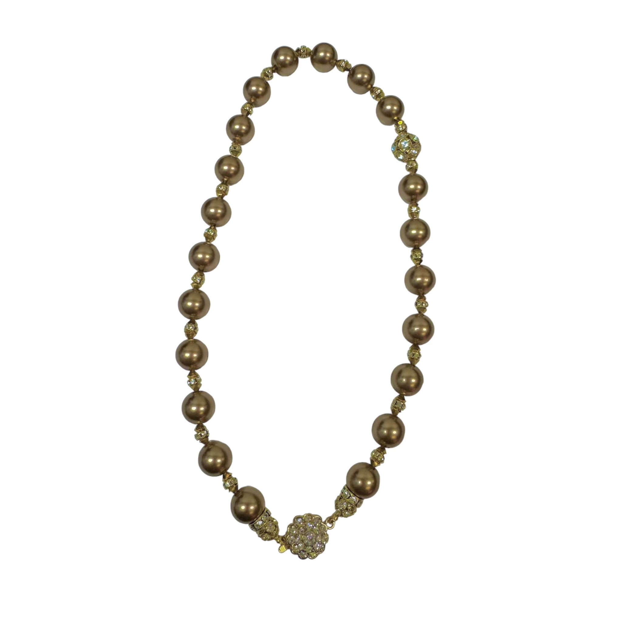 Bronze and gold pearl necklace