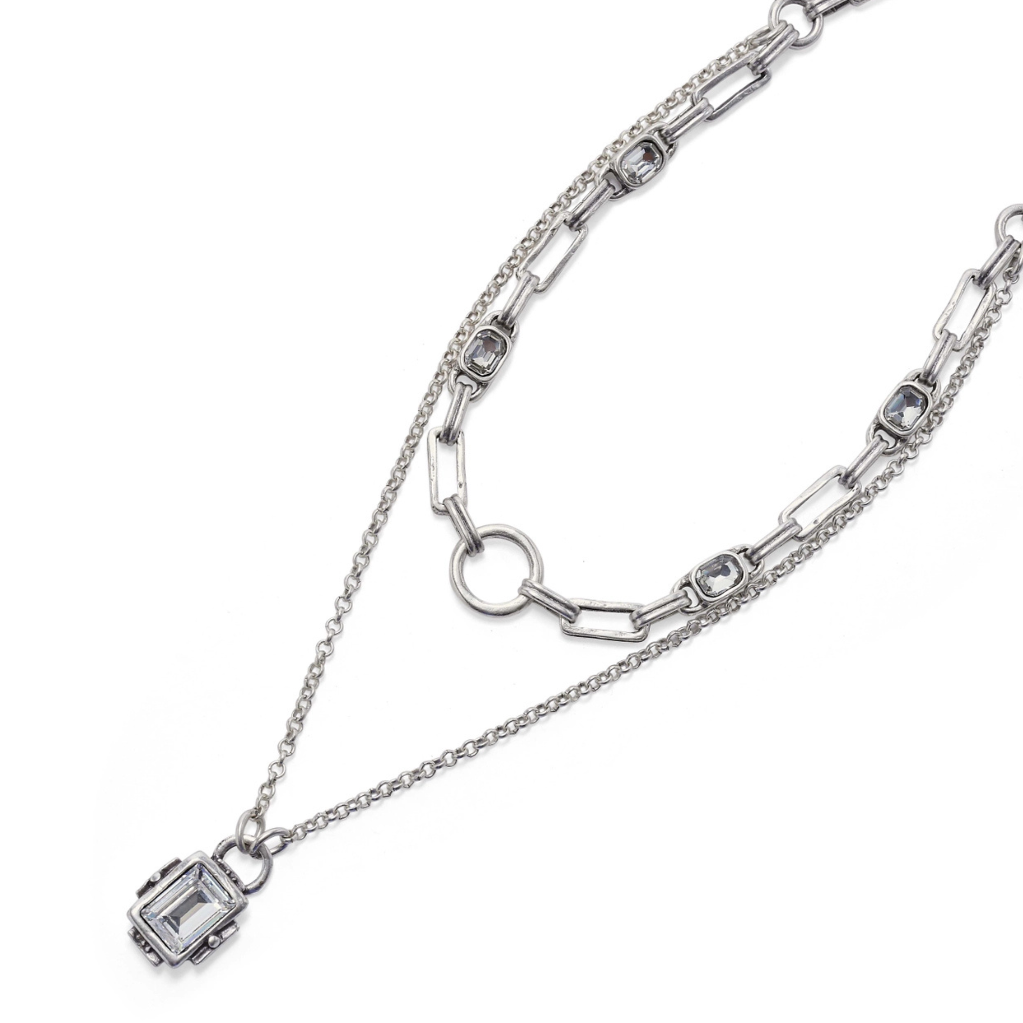 Chanour Celestial Vault Necklace featuring a delicate chain and celestial-themed pendant with star and moon designs.