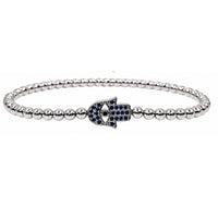 Silver - Blue Hamsa