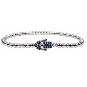 Silver - Blue Hamsa