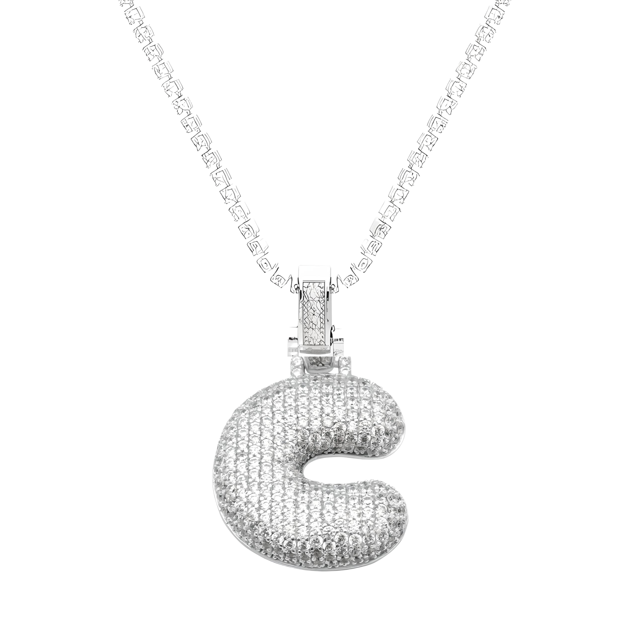 Crystal Bubble Initial necklace