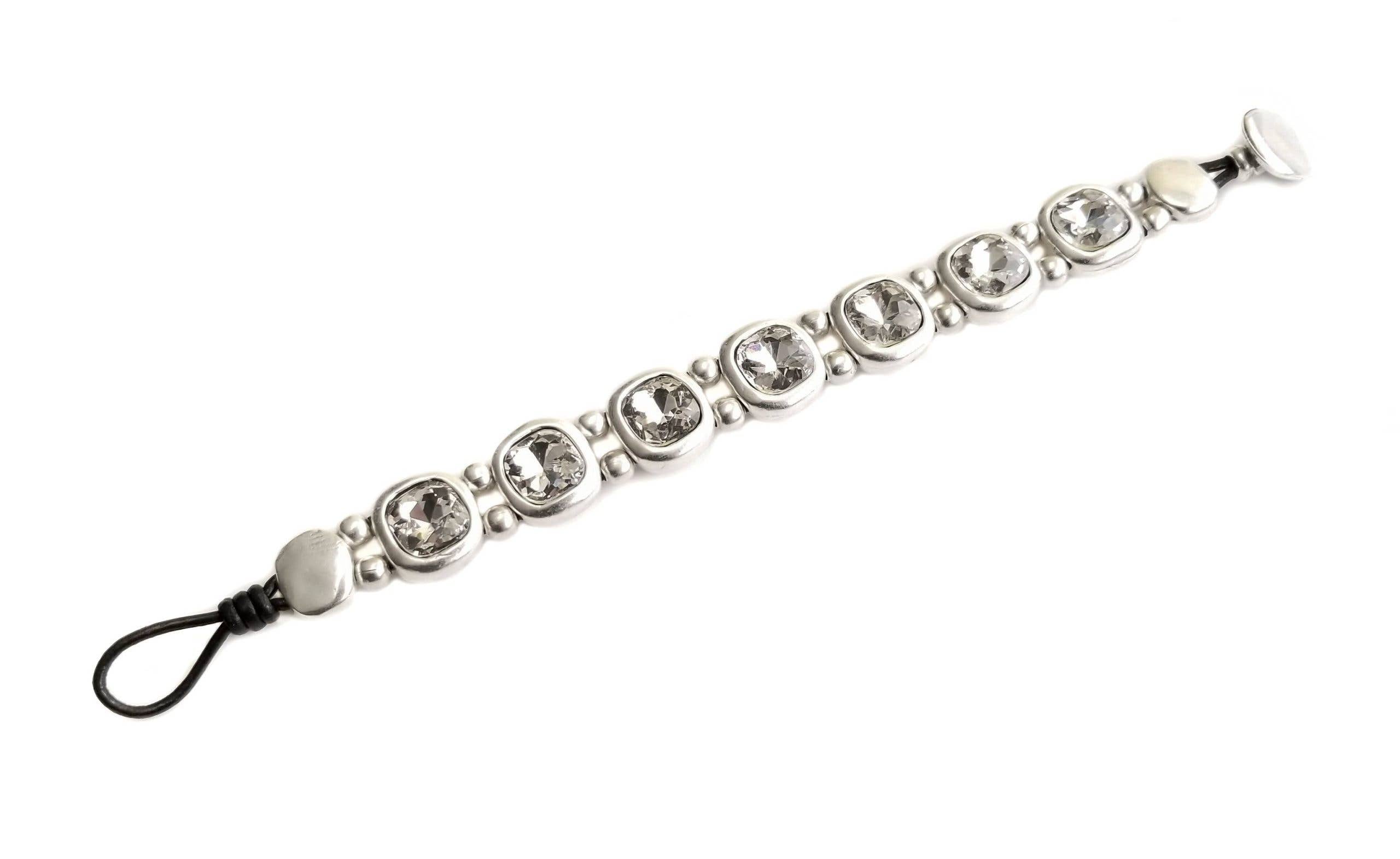 Handmade Pewter & Crystal Bracelet - NB2143