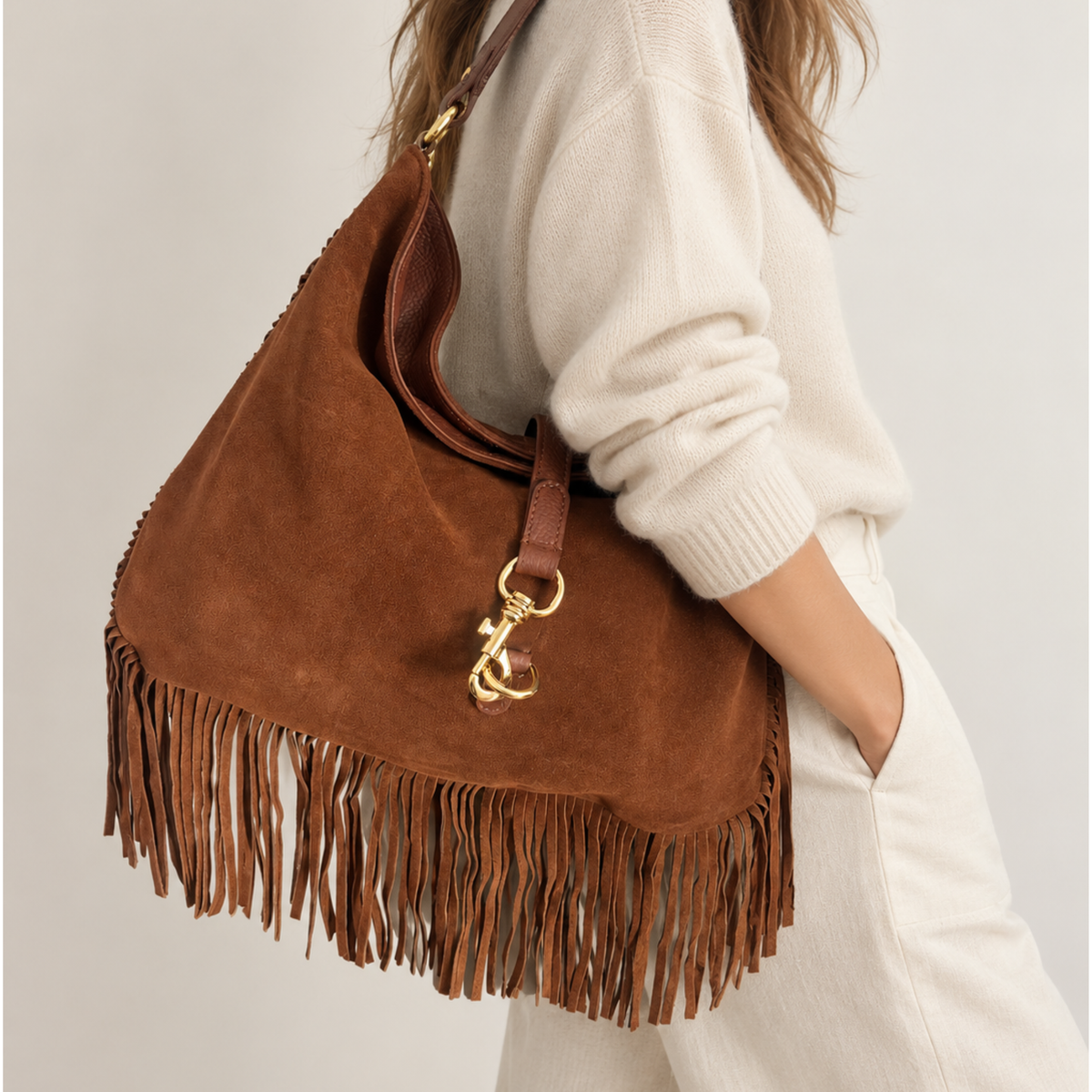 The Jolene Fringe Suede Bag