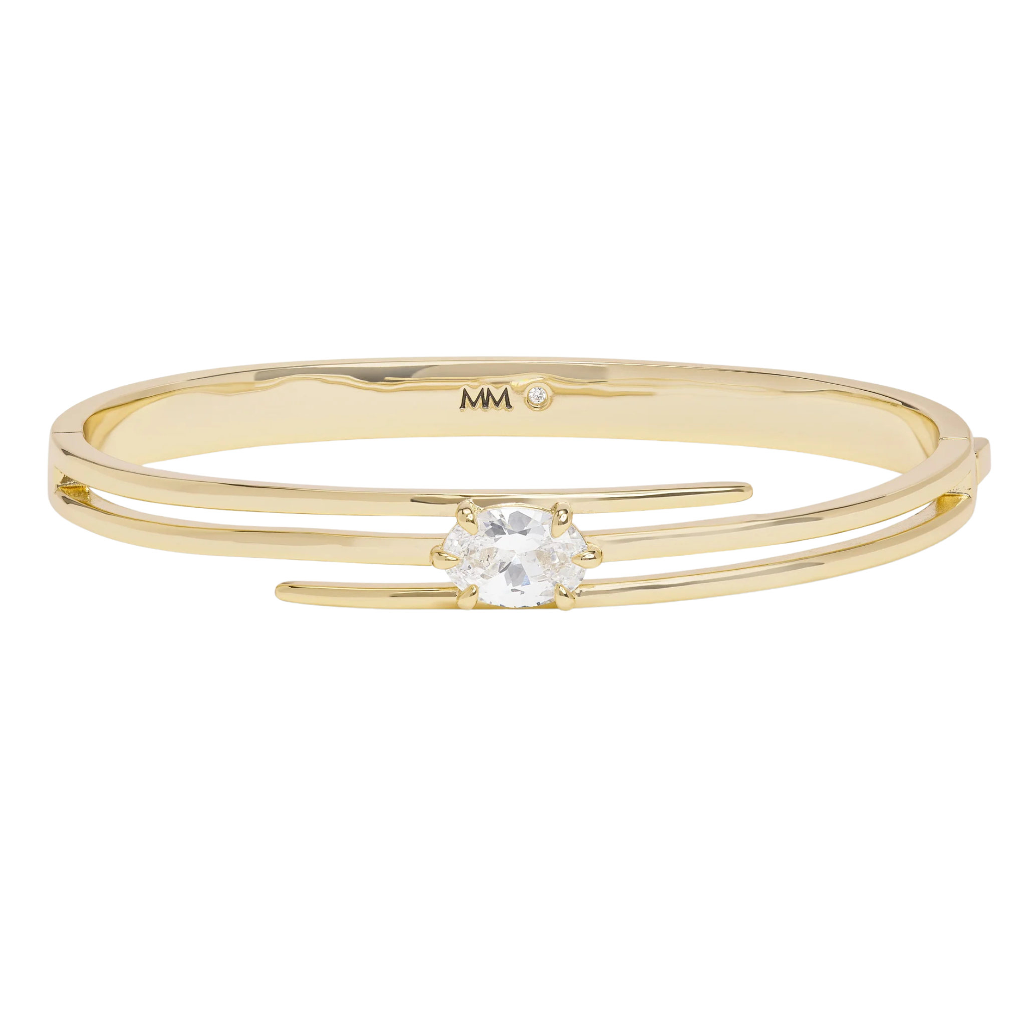 Melinda Maria She's On Point Lasso Cuff bracelet featuring a sleek, gold-toned design with a lasso-style band and minimalist accents.