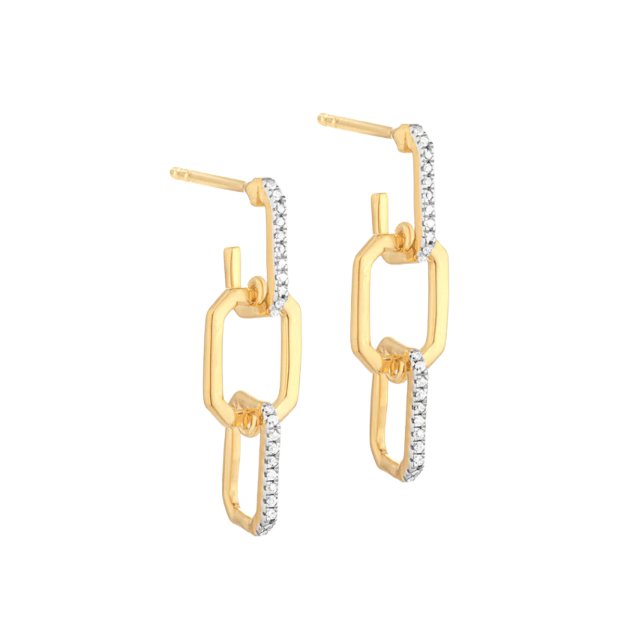 Trio Link Drop Earrings