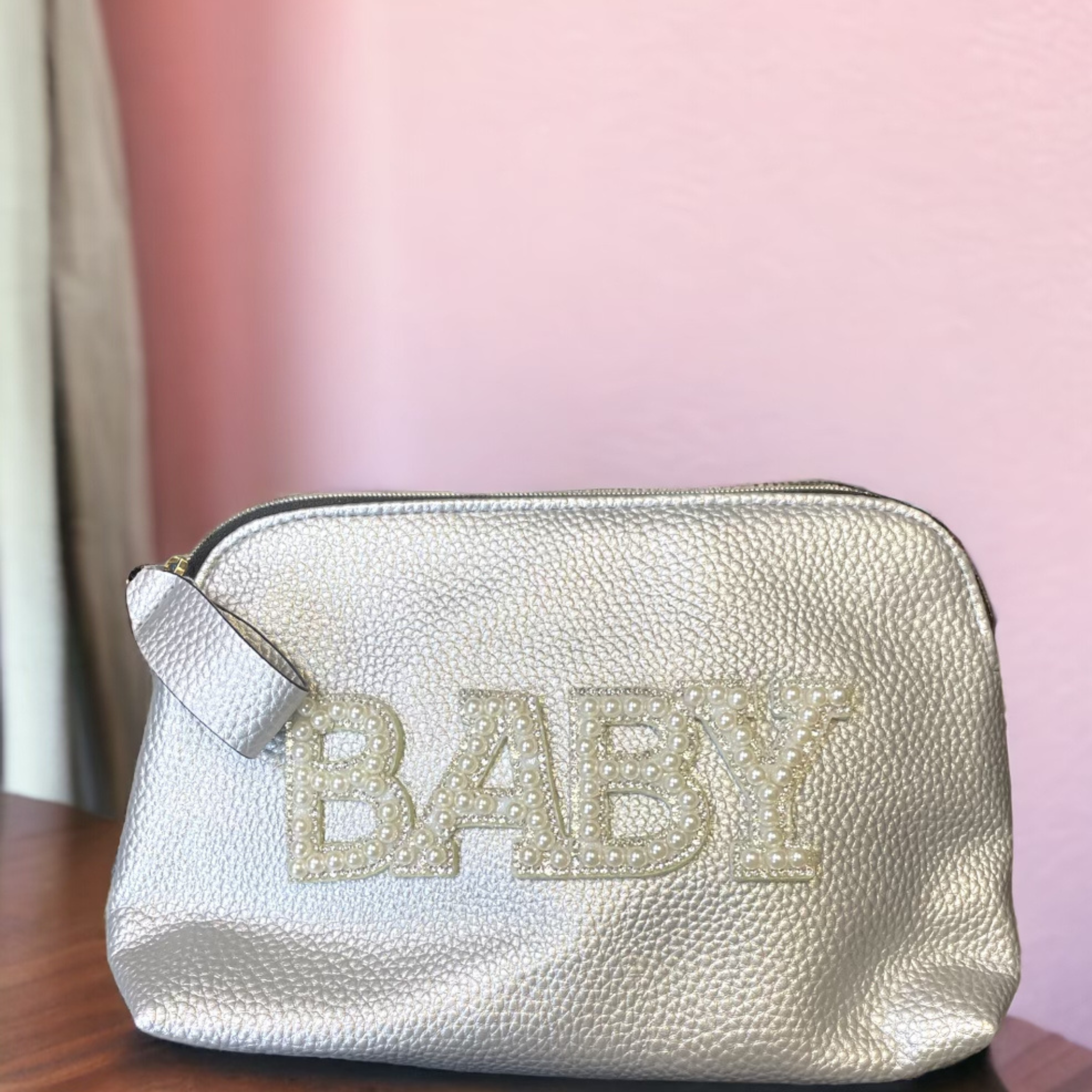 Baby Pouch with Pearl Letters