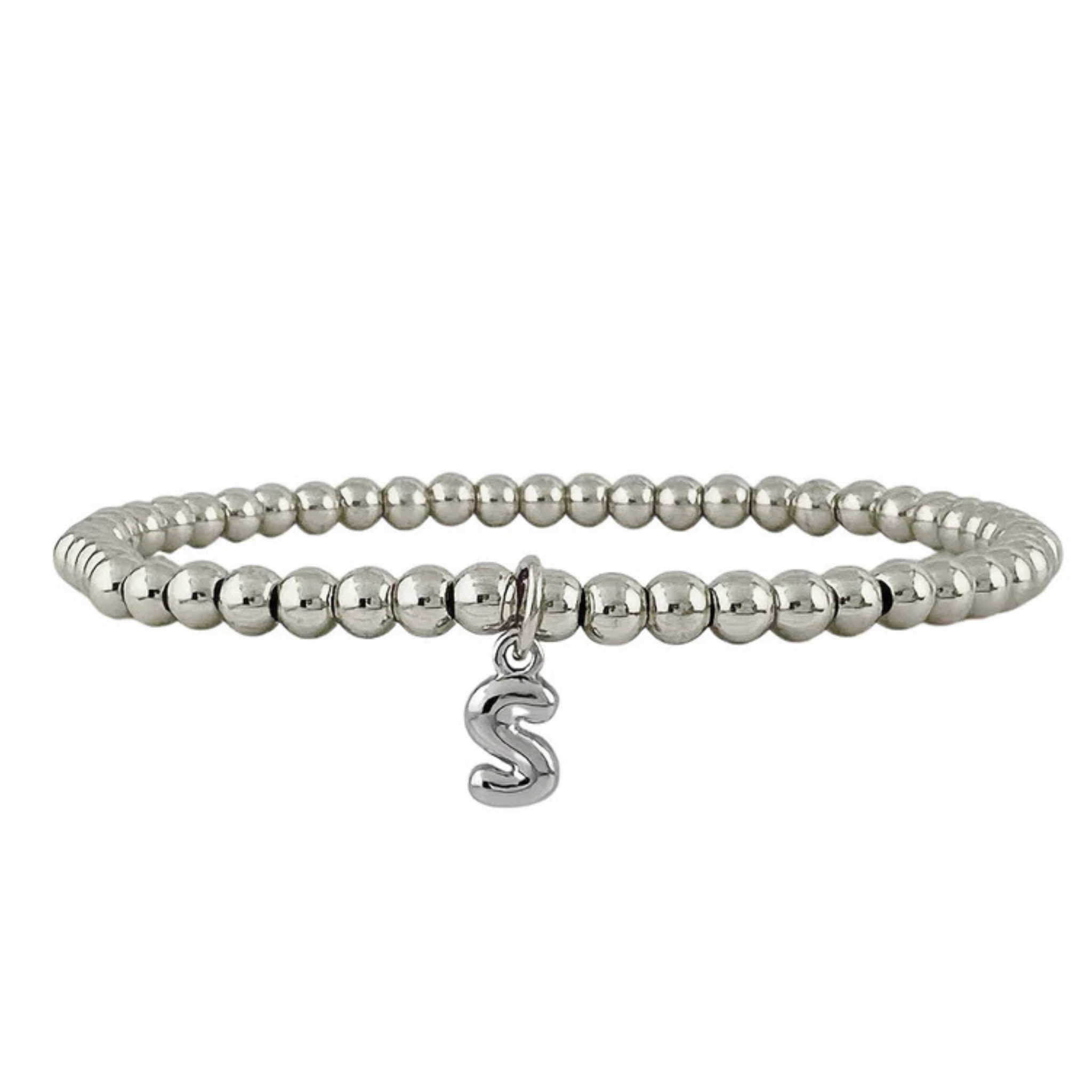 Lila Bubble Letter Initial Bracelet