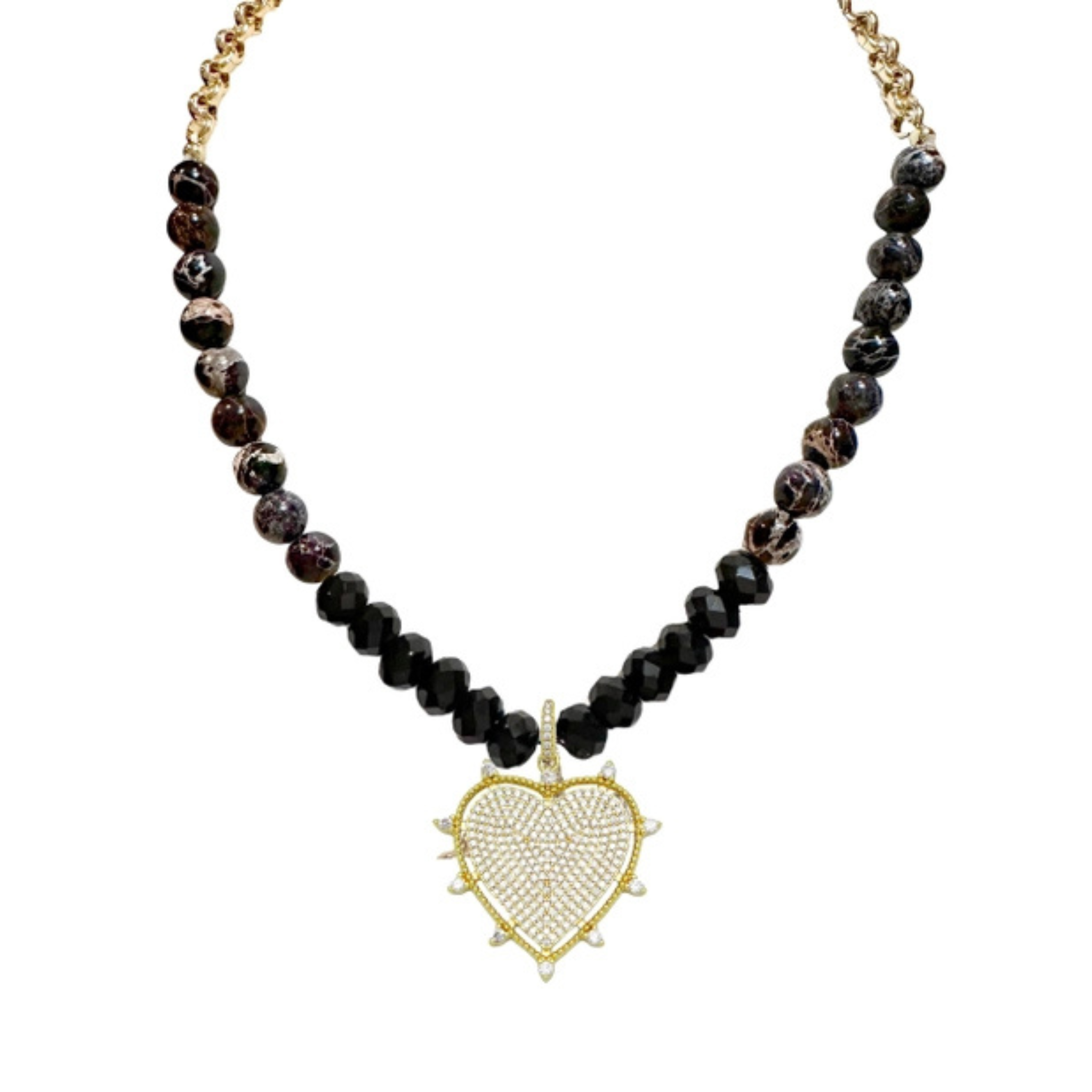 Hailey Heart Pave Necklace