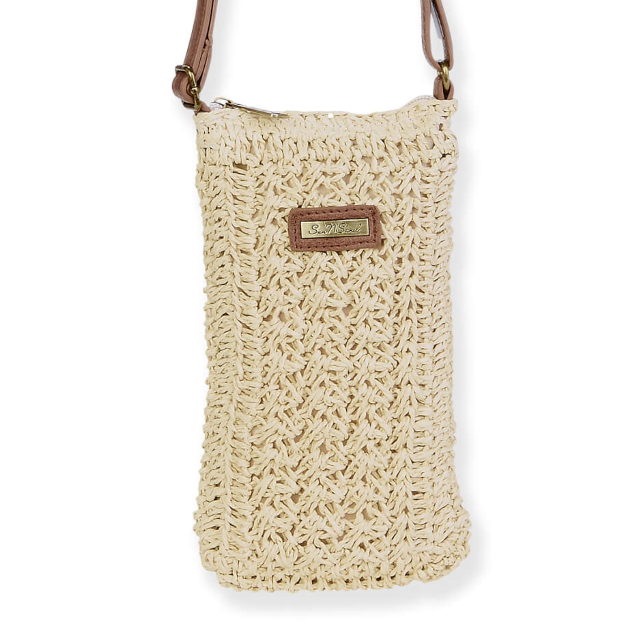 Sun N Sand paper crochet crossbody bag with intricate woven design, perfect for stylish, lightweight carrying.