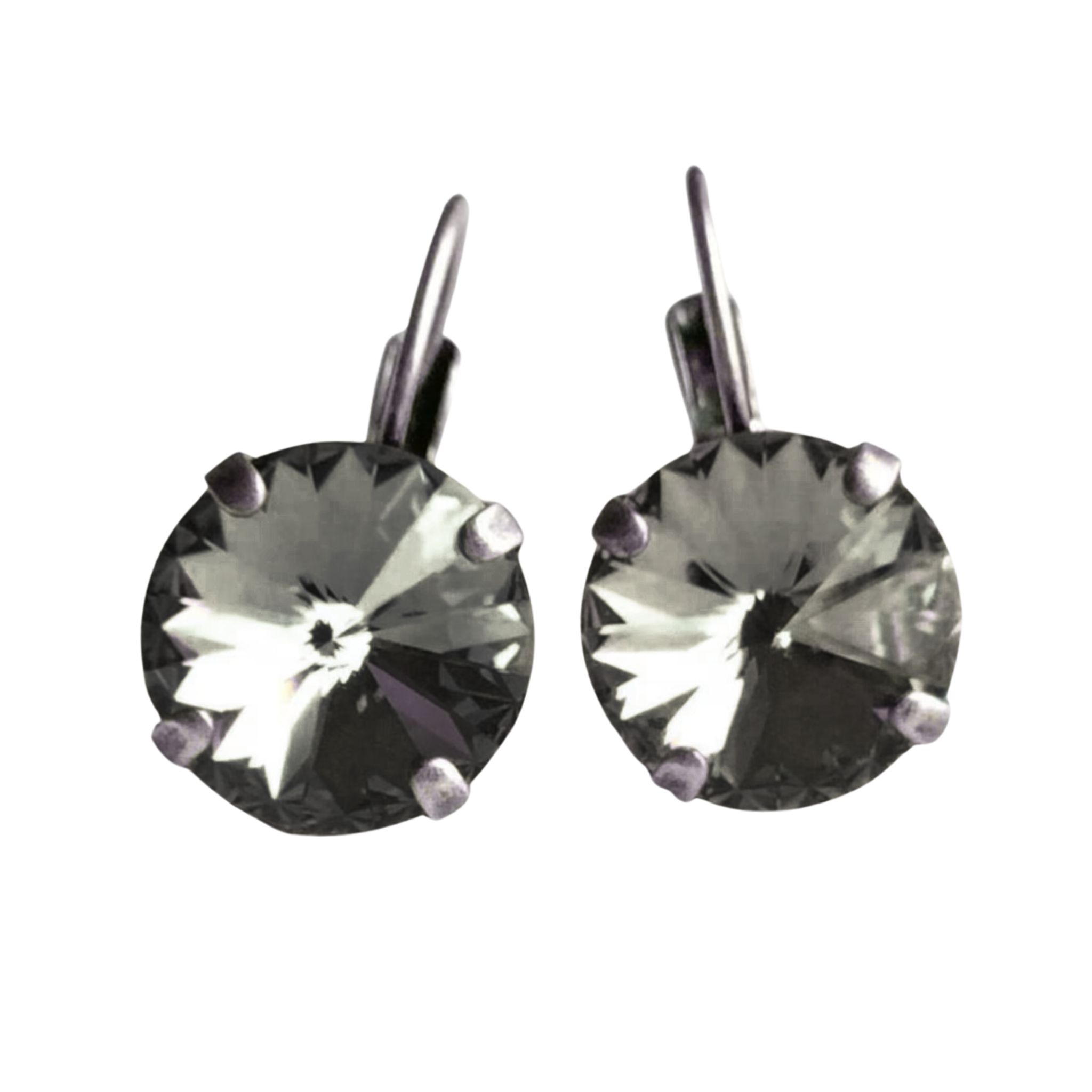 Crystal 12mm Cushion Cut Drop Earrings