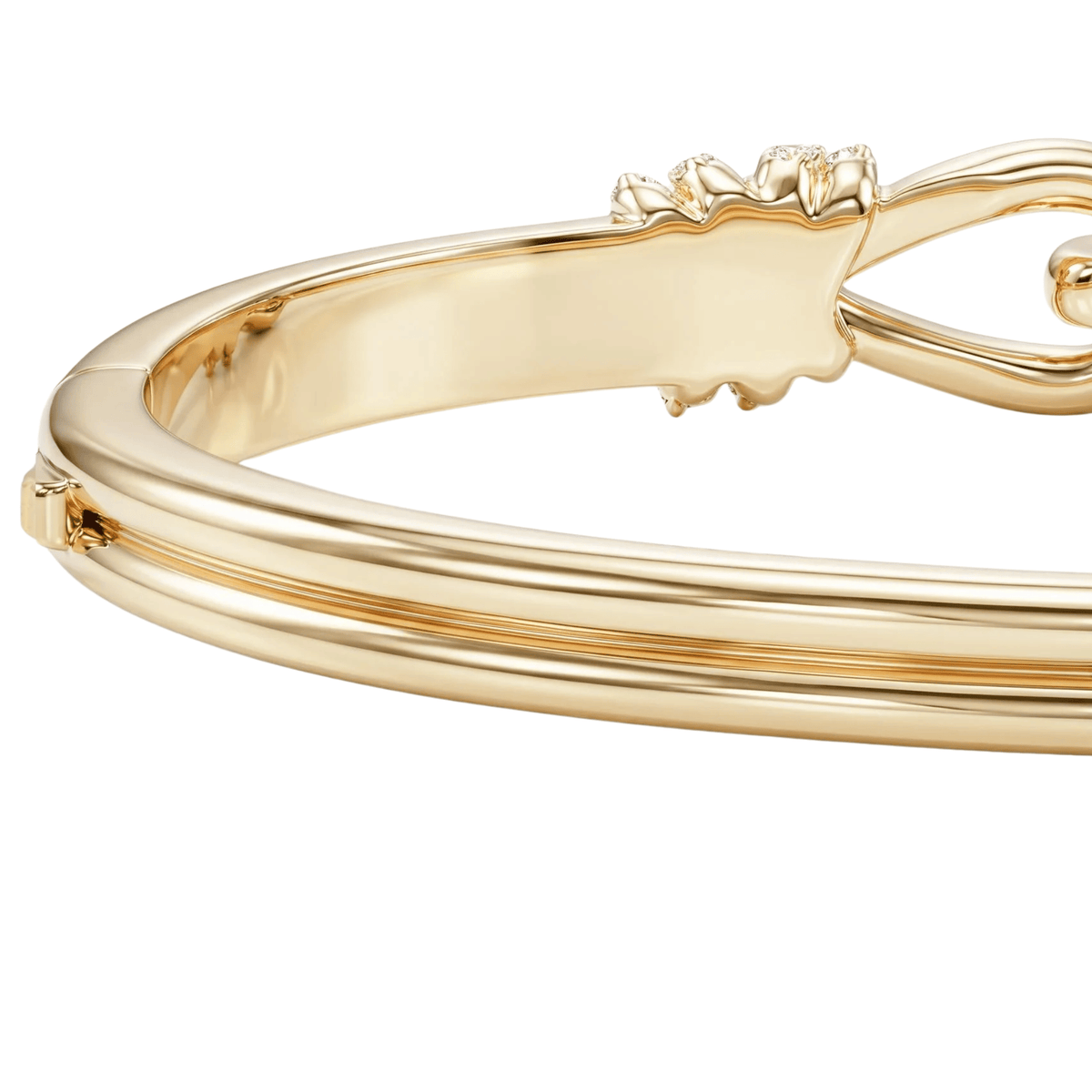 Knot Cuff - Gold|White Diamondettes - 6.5"