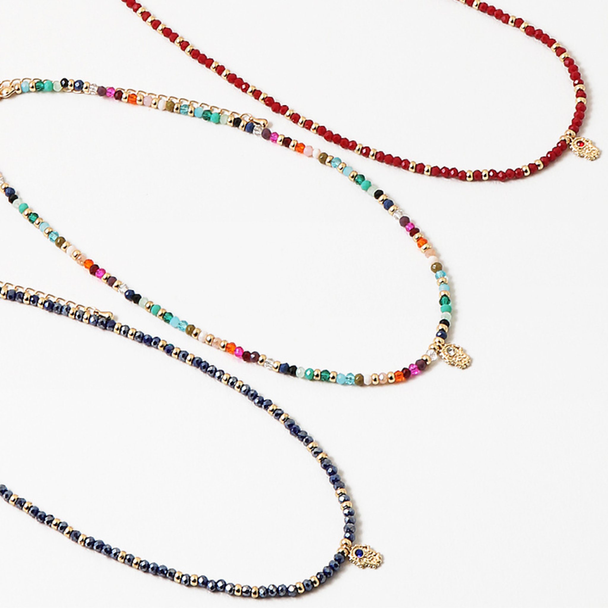 Delicate Beaded Hamsa Necklace