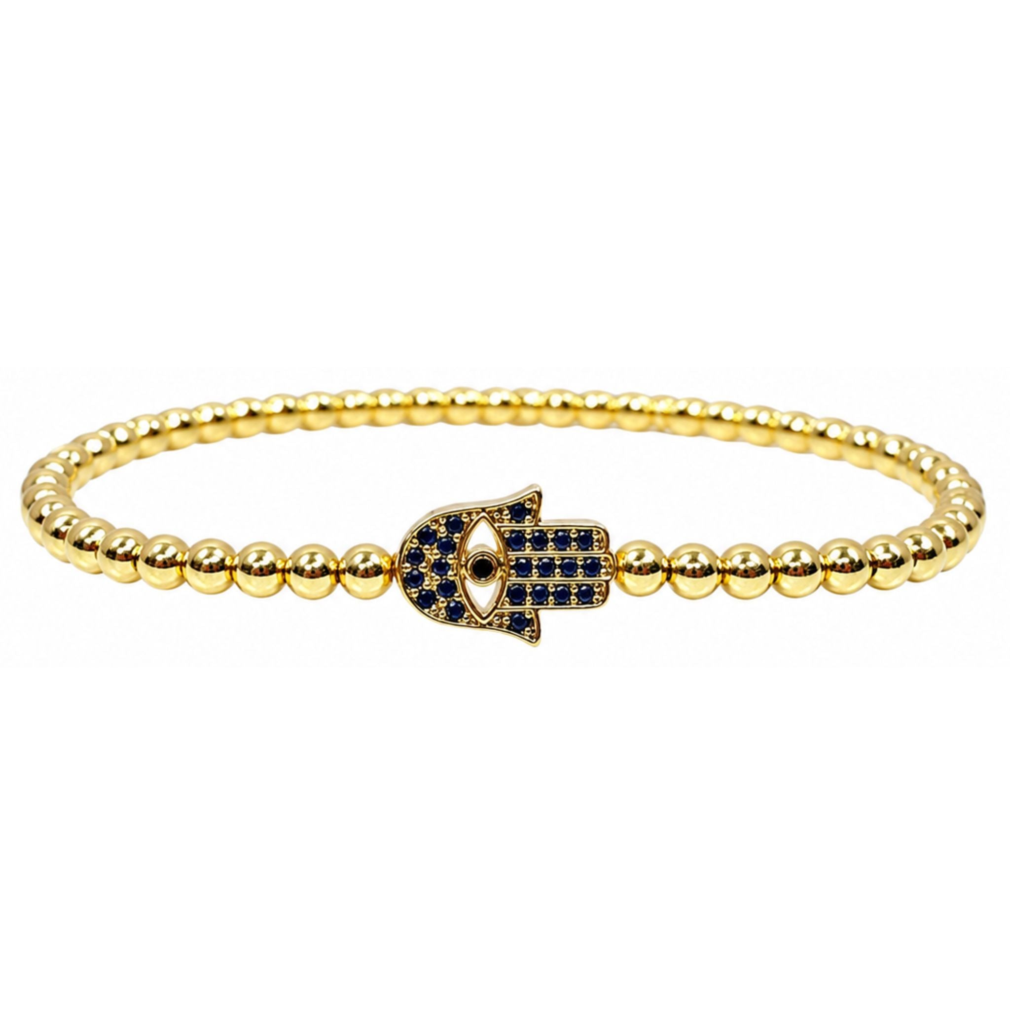 Hamsa Stretch Beaded Bracelet