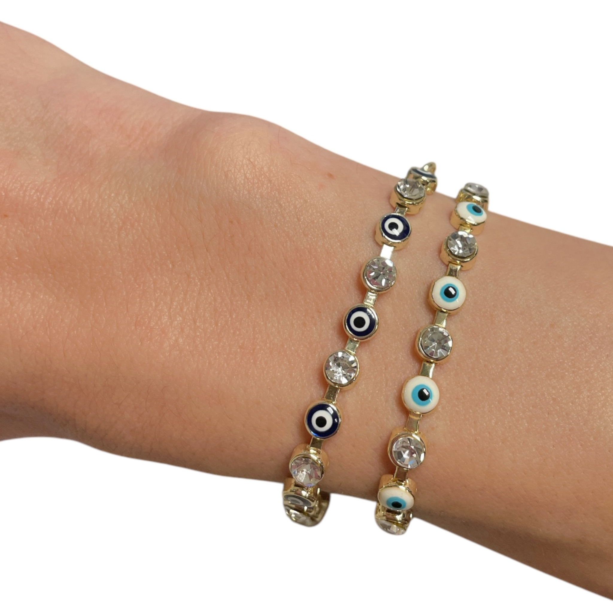 Evil Eye Gold Link Chain Bracelet