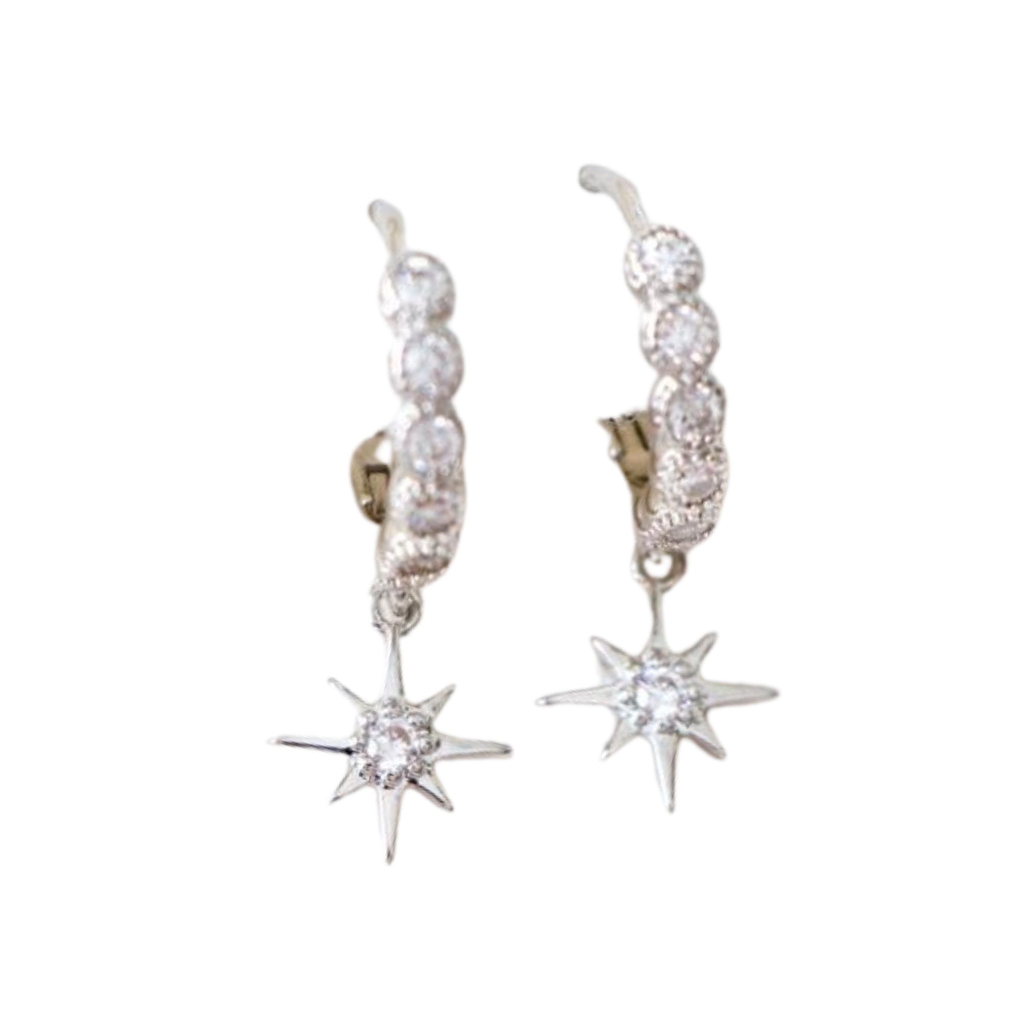 Zircon Star Huggie Earrings