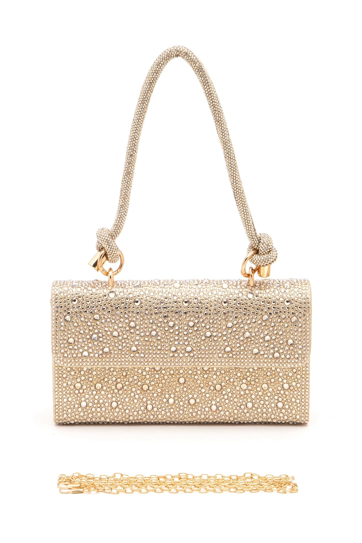Rhinestone Top Handle Convertible Evening Bag