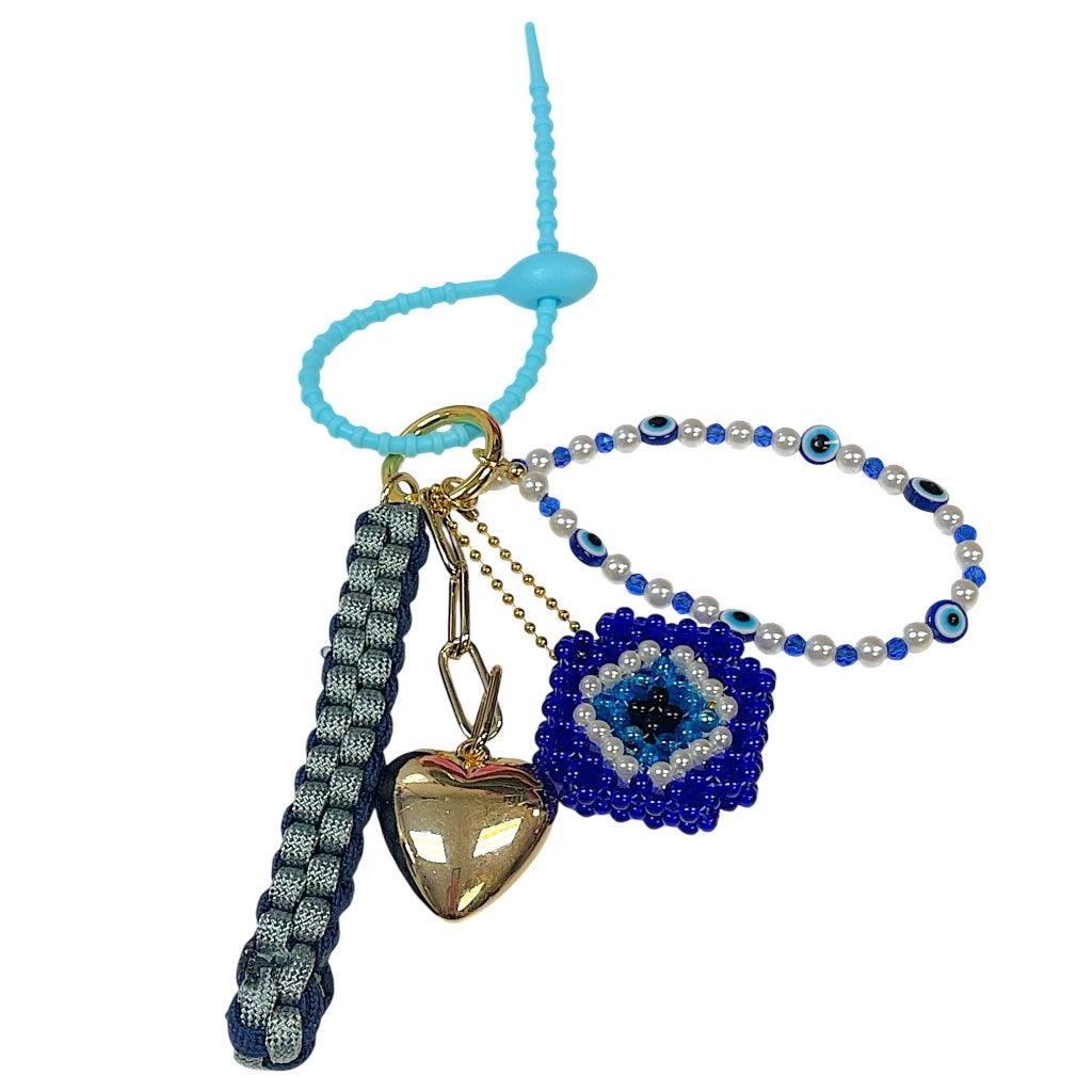 Evil Eye Beaded Bag Charm