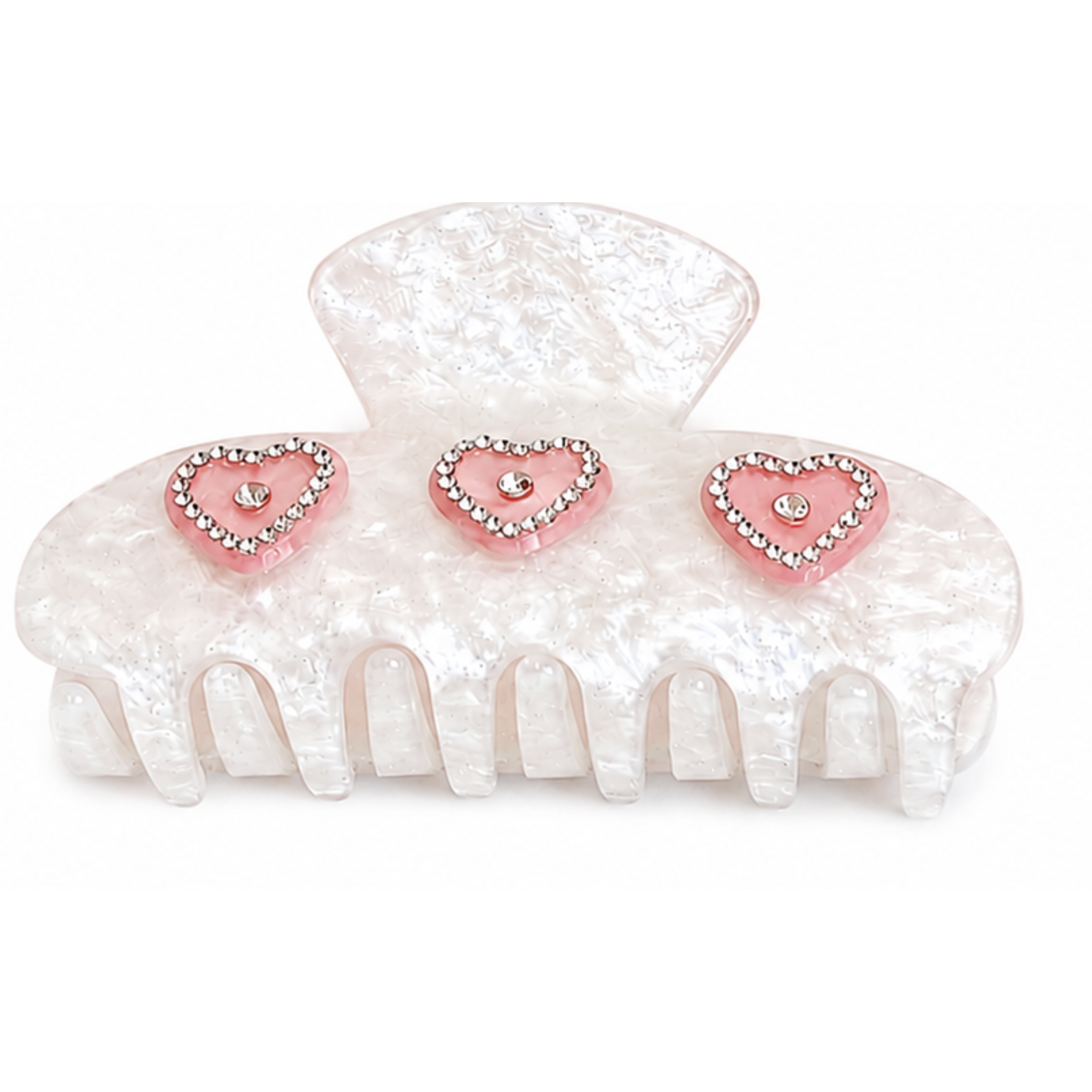 Sweet Heart Rhinestone Acetate Hairclip