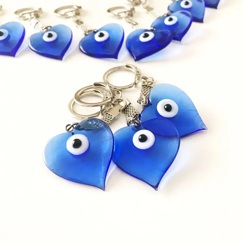 lucky evil eye greek keychain