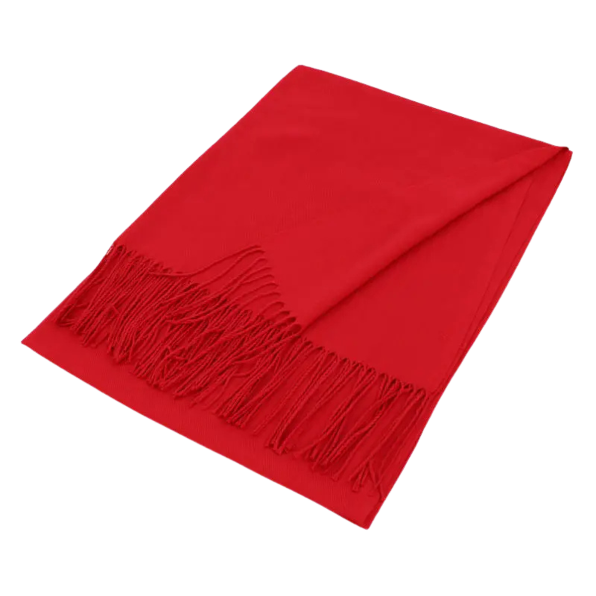 Private label solid color pashmina shawl with fringed edges, lightweight and soft, perfect for stylish layering.