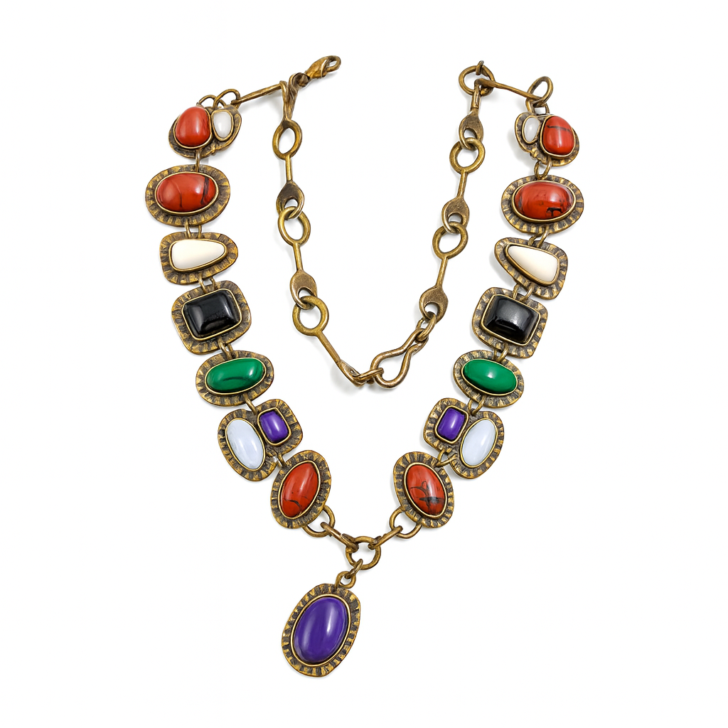 Vintage Medieval Boho Gemstone Necklace