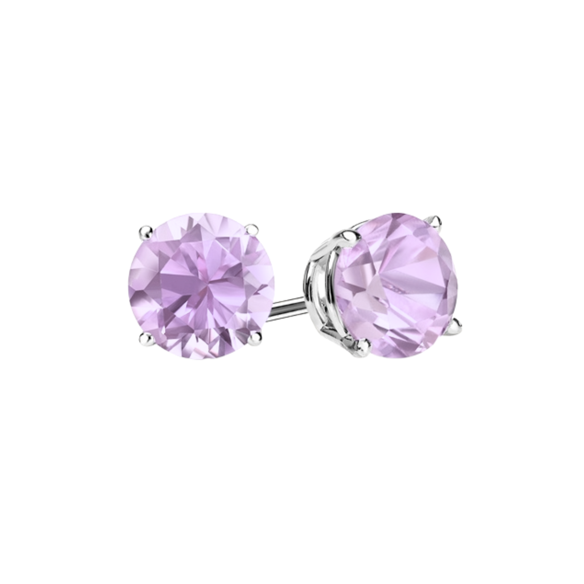 Birthstone CZ Sterling Silver Stud Earrings