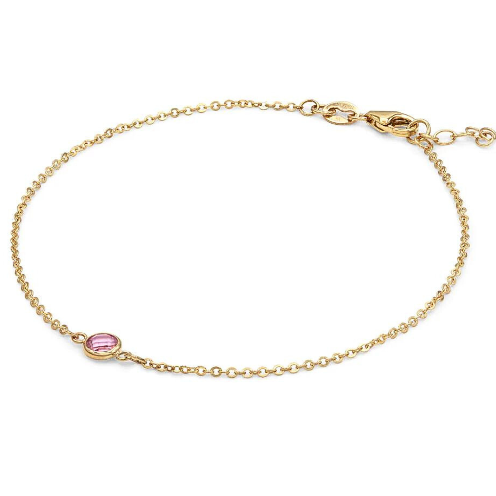 14k birthstone dainty bracelets