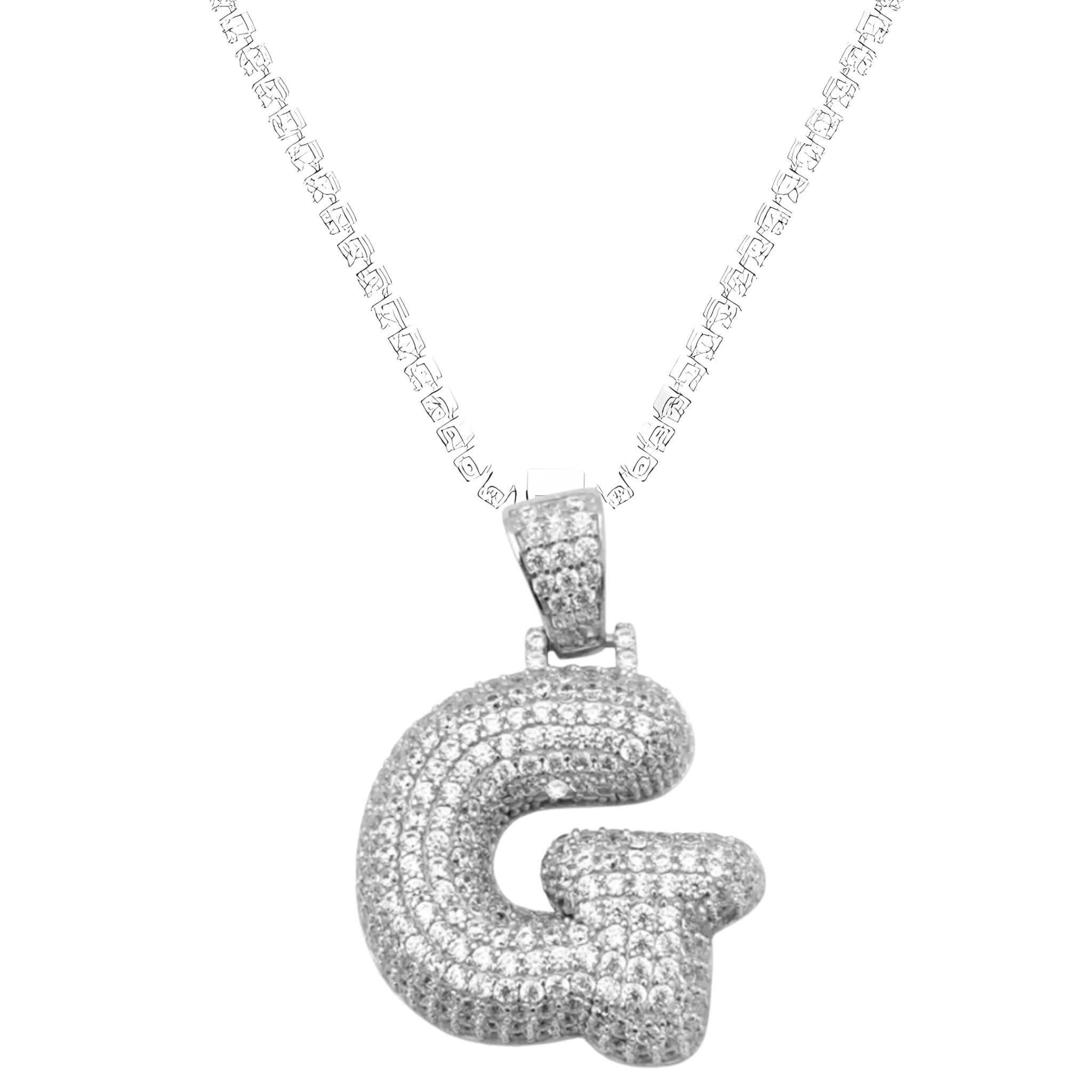 Crystal Bubble Initial necklace