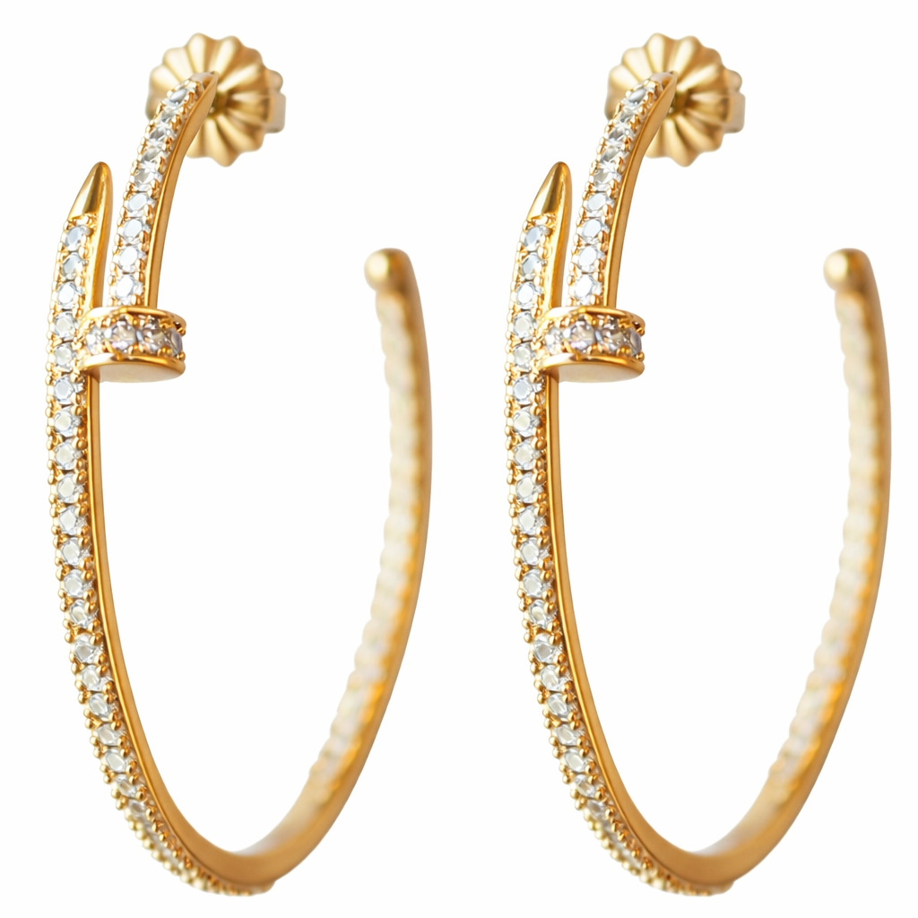Emma Nail CZ Hoop Earrings