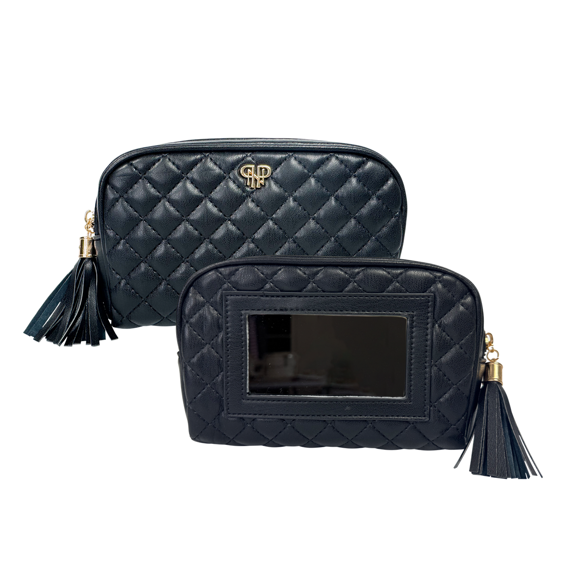 PurseN Glam Makeup Case in timeless quilted design, stylish makeup bag with organized compartments for beauty essentials.