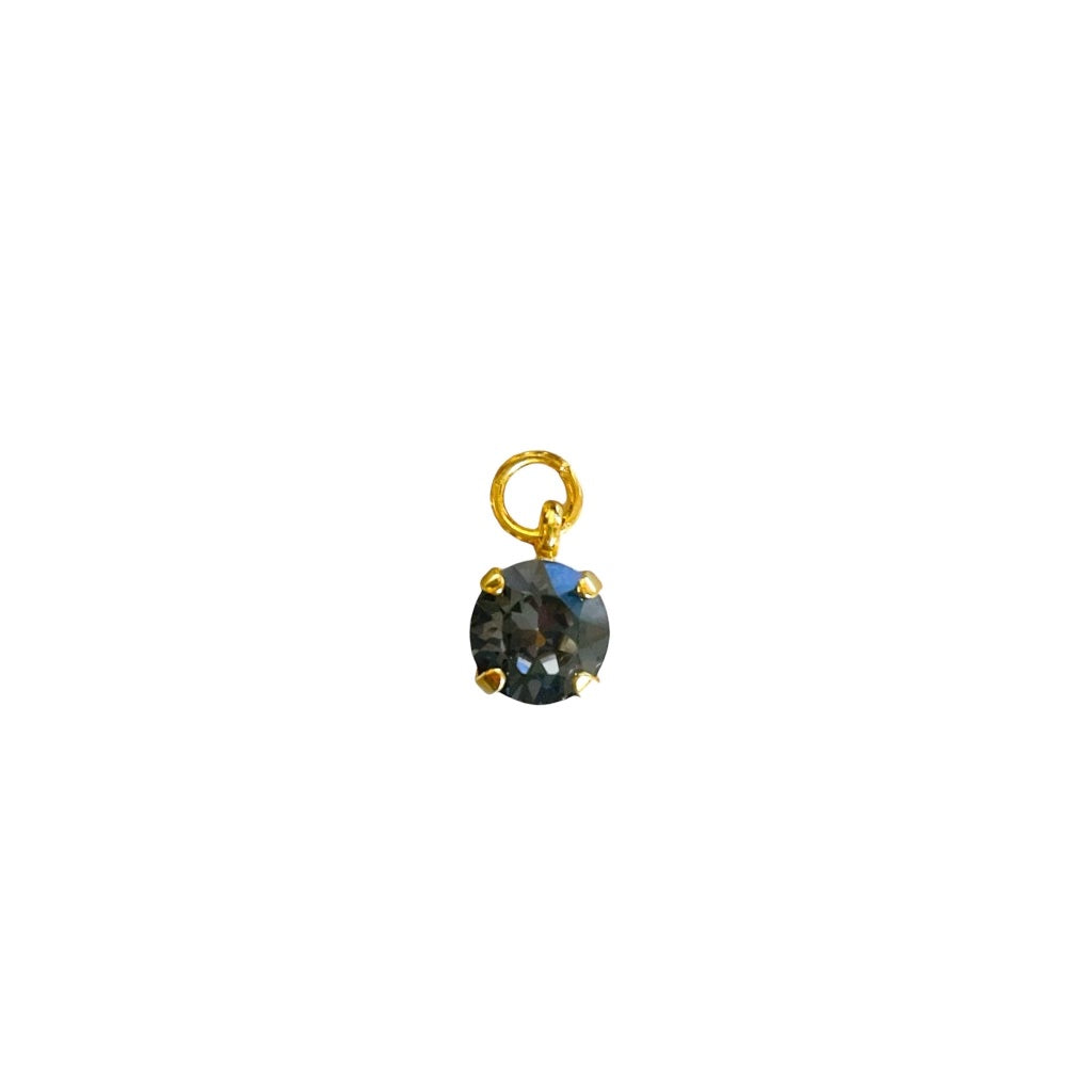 Black Patina Crystal Charm for Hoops / Necklaces