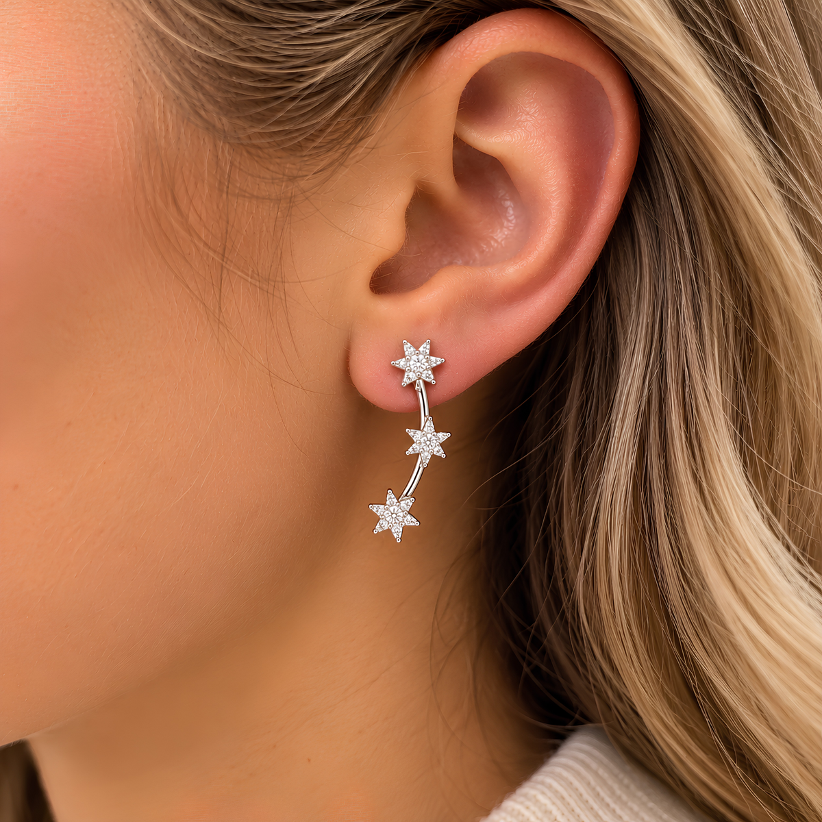 Starburst diamond climbers earrings by Let's Bag It featuring sparkling diamond accents and a stylish climbing design.