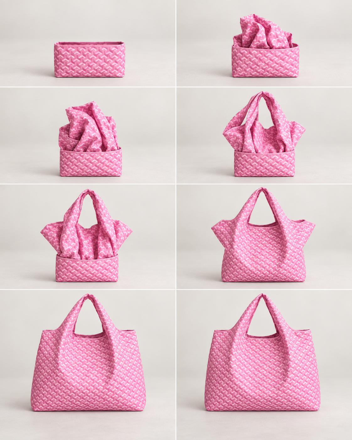 Chevron Eco-Friendly Foldable Nylon Tote Bag - Reusable & Compact