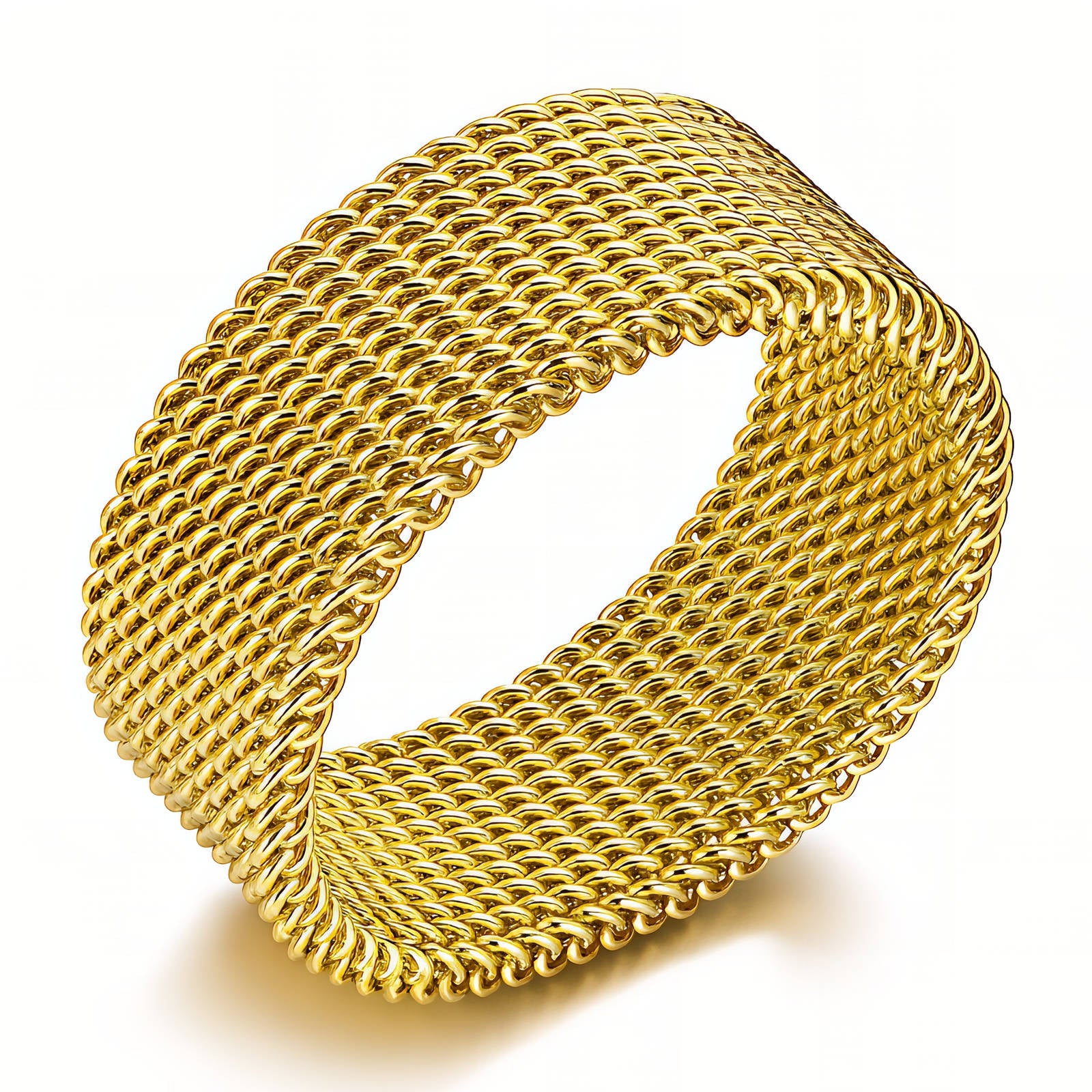 Watch Band Ring, 18K Gold Plated Steel