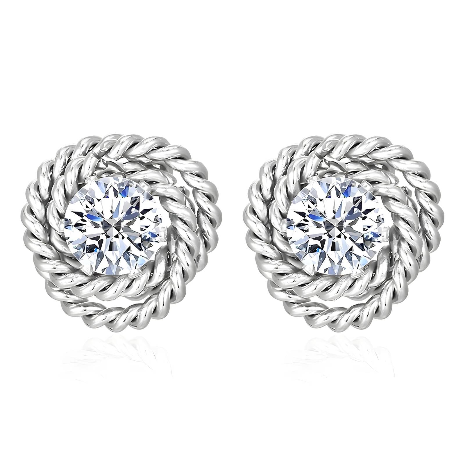 Twisted Circle Earrings, Stainless Steel