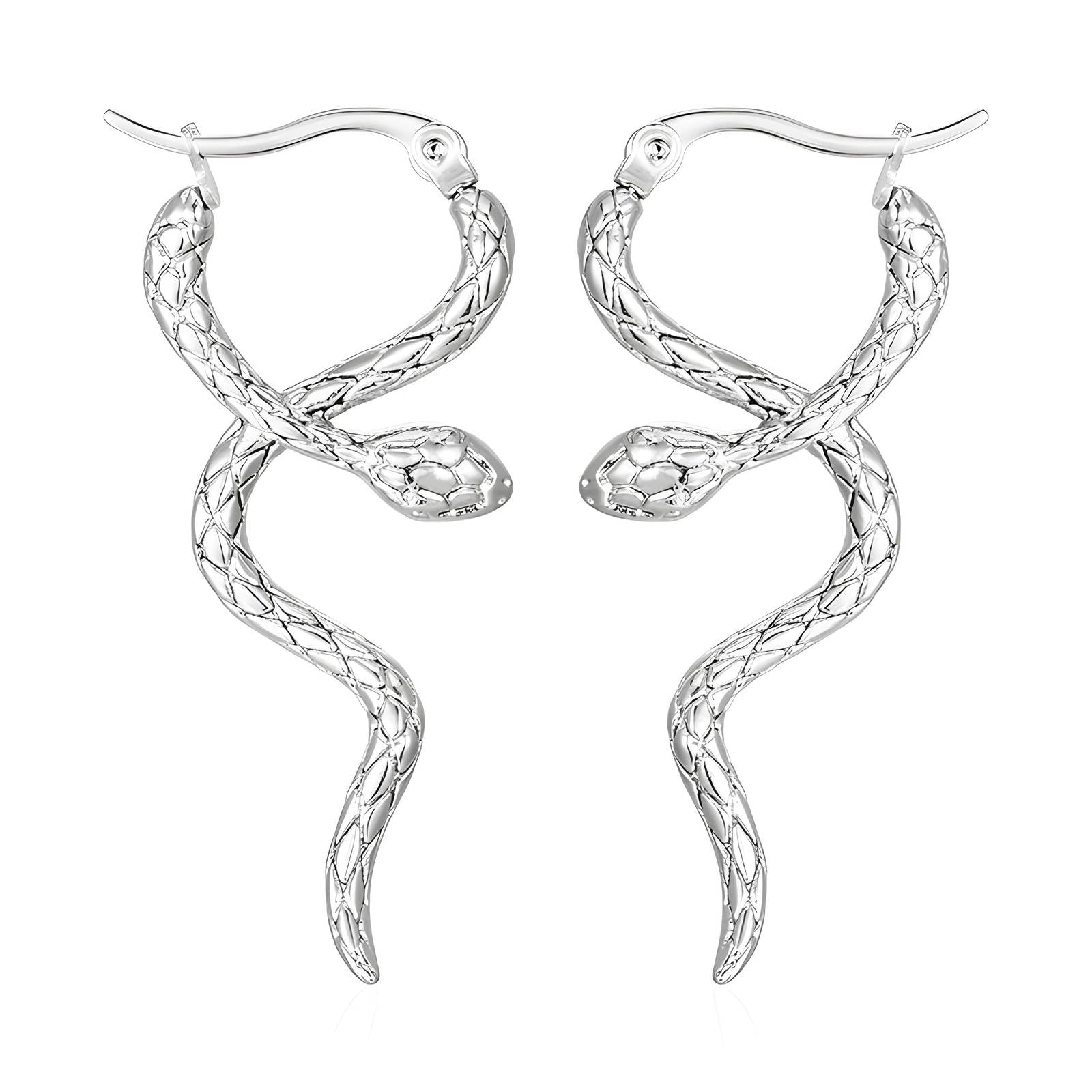Snake Earrings, Stainless Steel