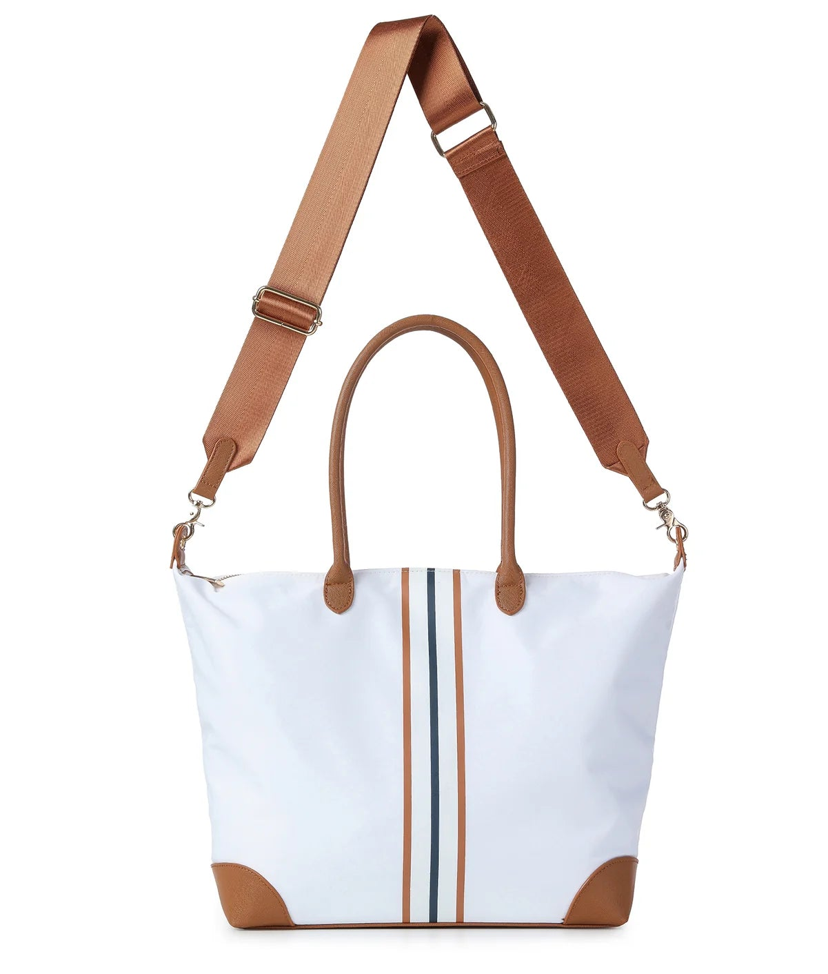 Nylon Striped Tote Bag