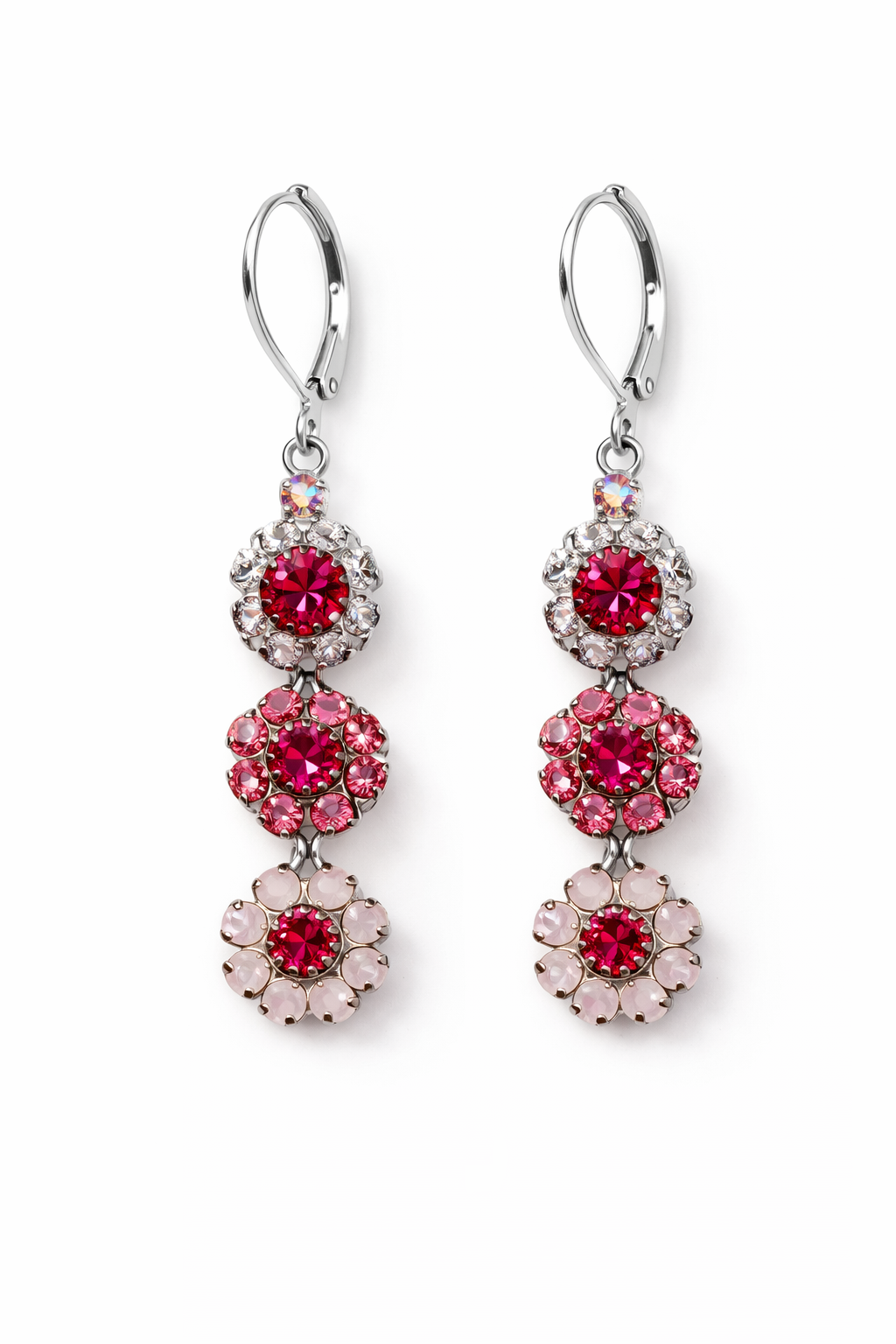 3 Flower CZ Swarovski Earring