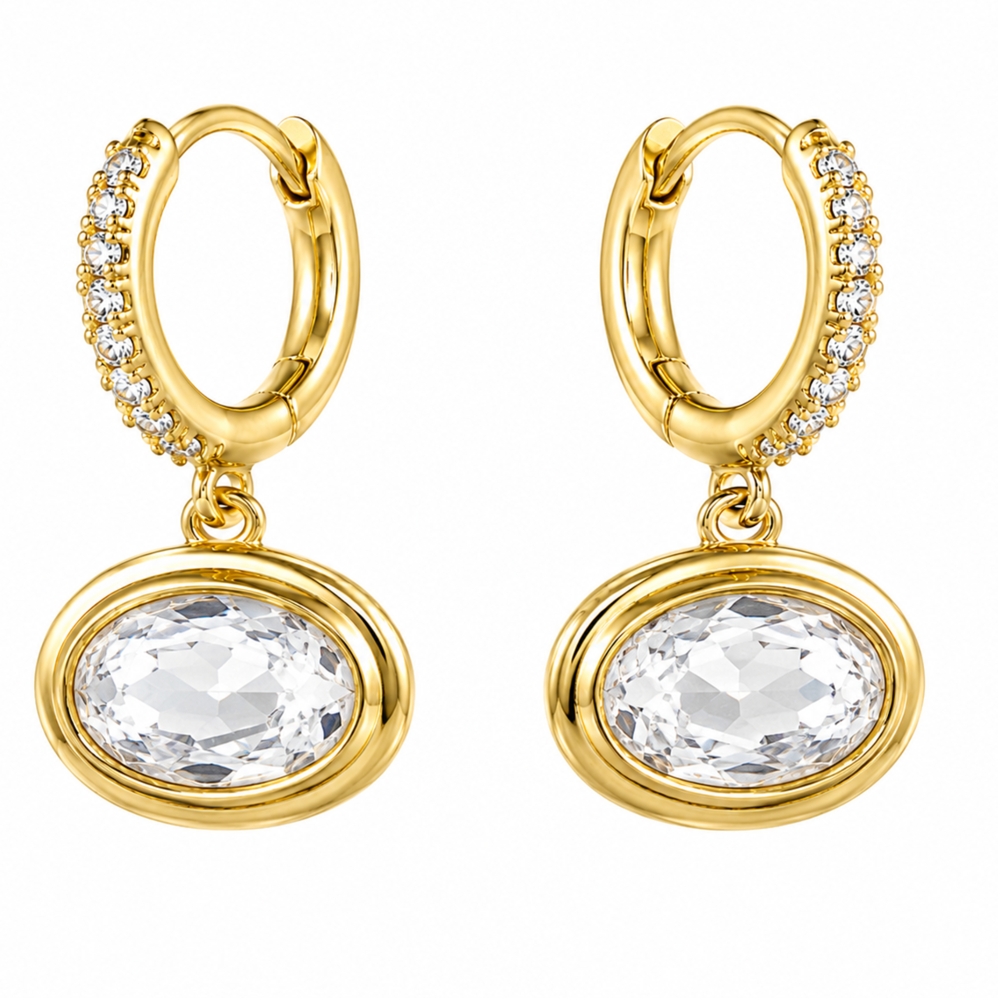 Cirlce cz droplet earring