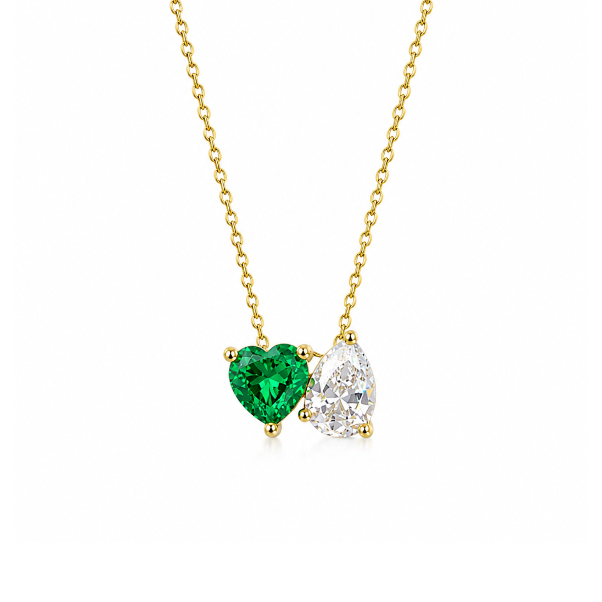 Heart & Pear Sterling Silver Necklace