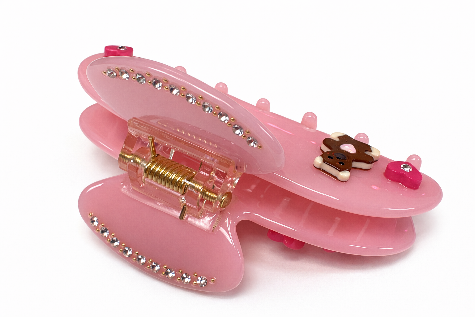 Teddy Heart Hair Claw Clip