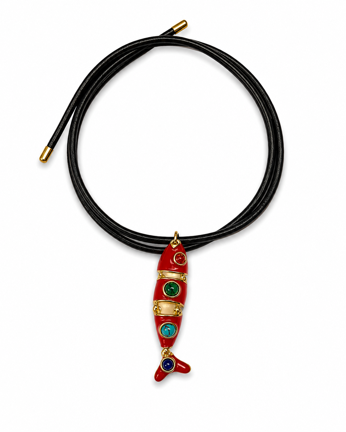 Colored megnetic cord fish charm